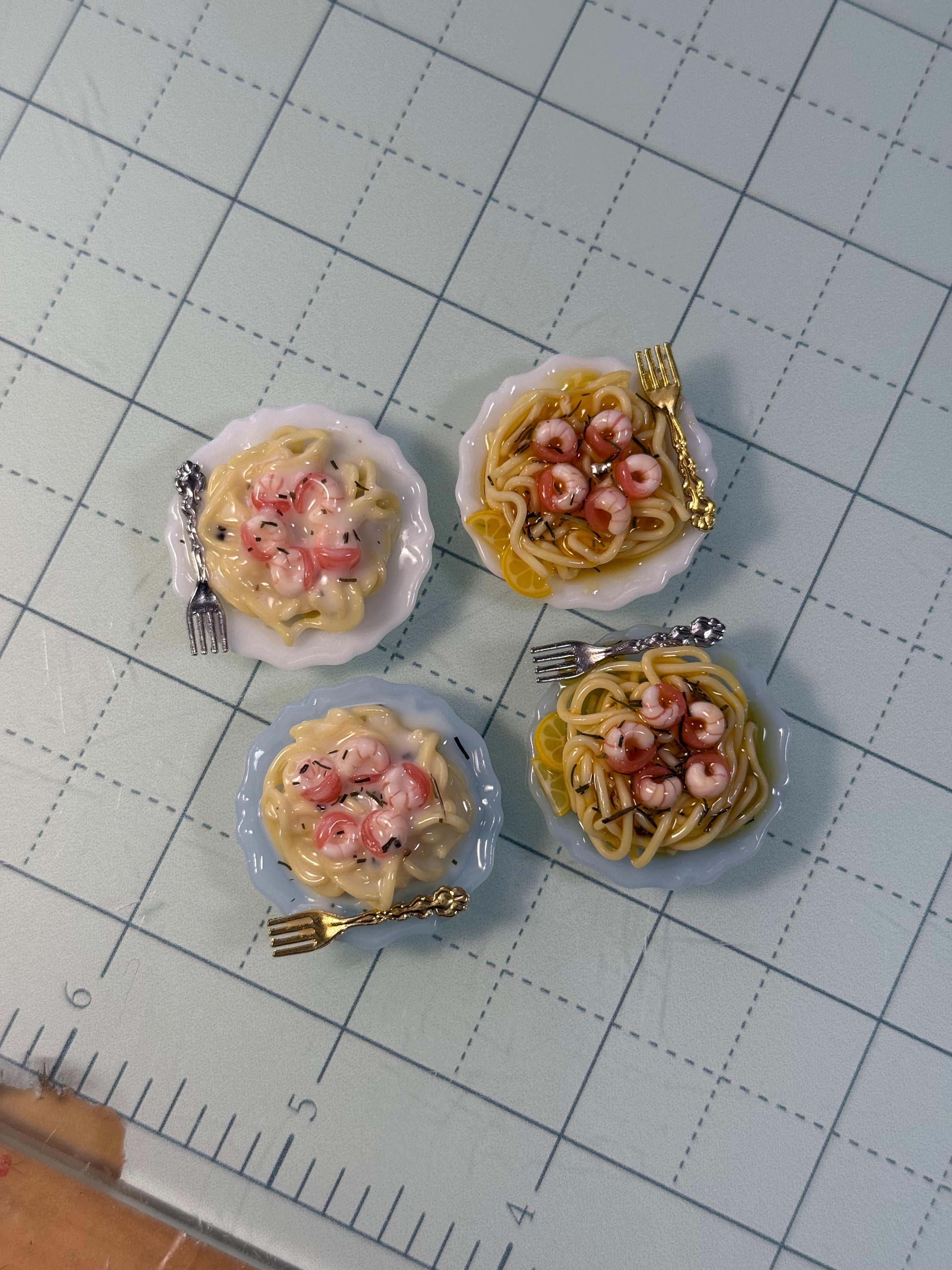 Shrimp Pasta Plate Earrings