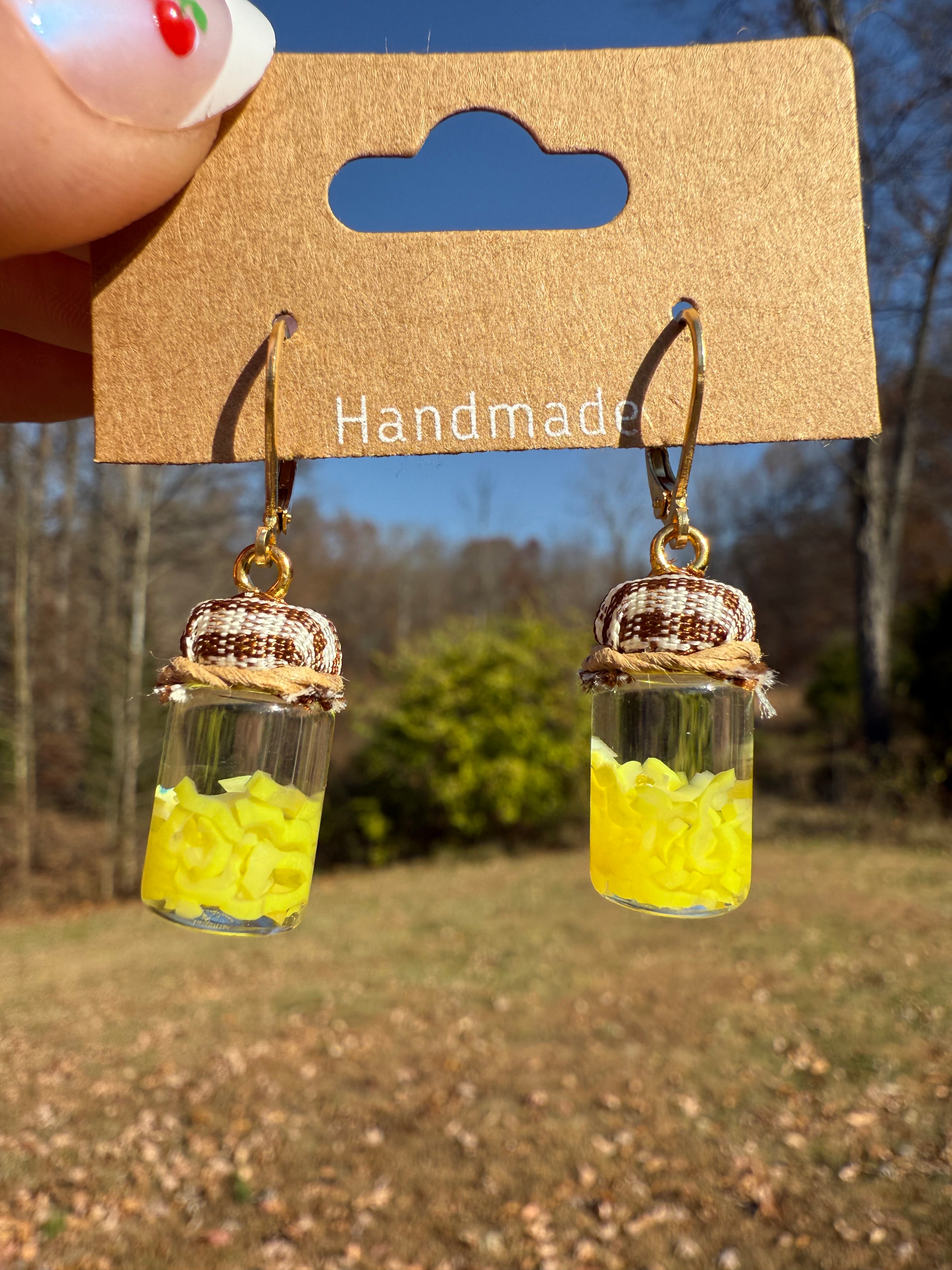 Banana Pepper Slices Jar Earrings