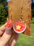 Sugared Watermelon Balls Bowl Earrings