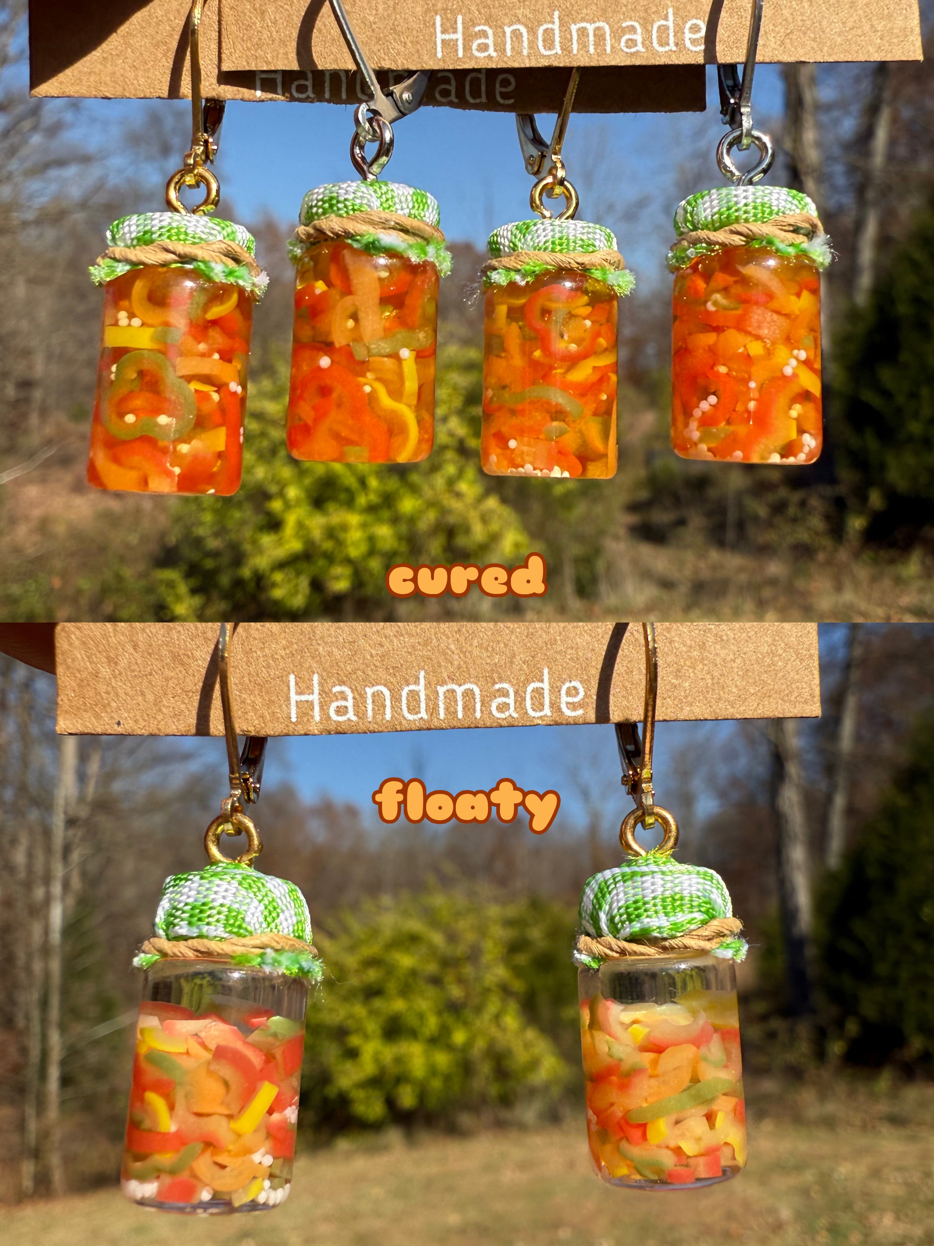 Bell Pepper Relish Jar Earrings