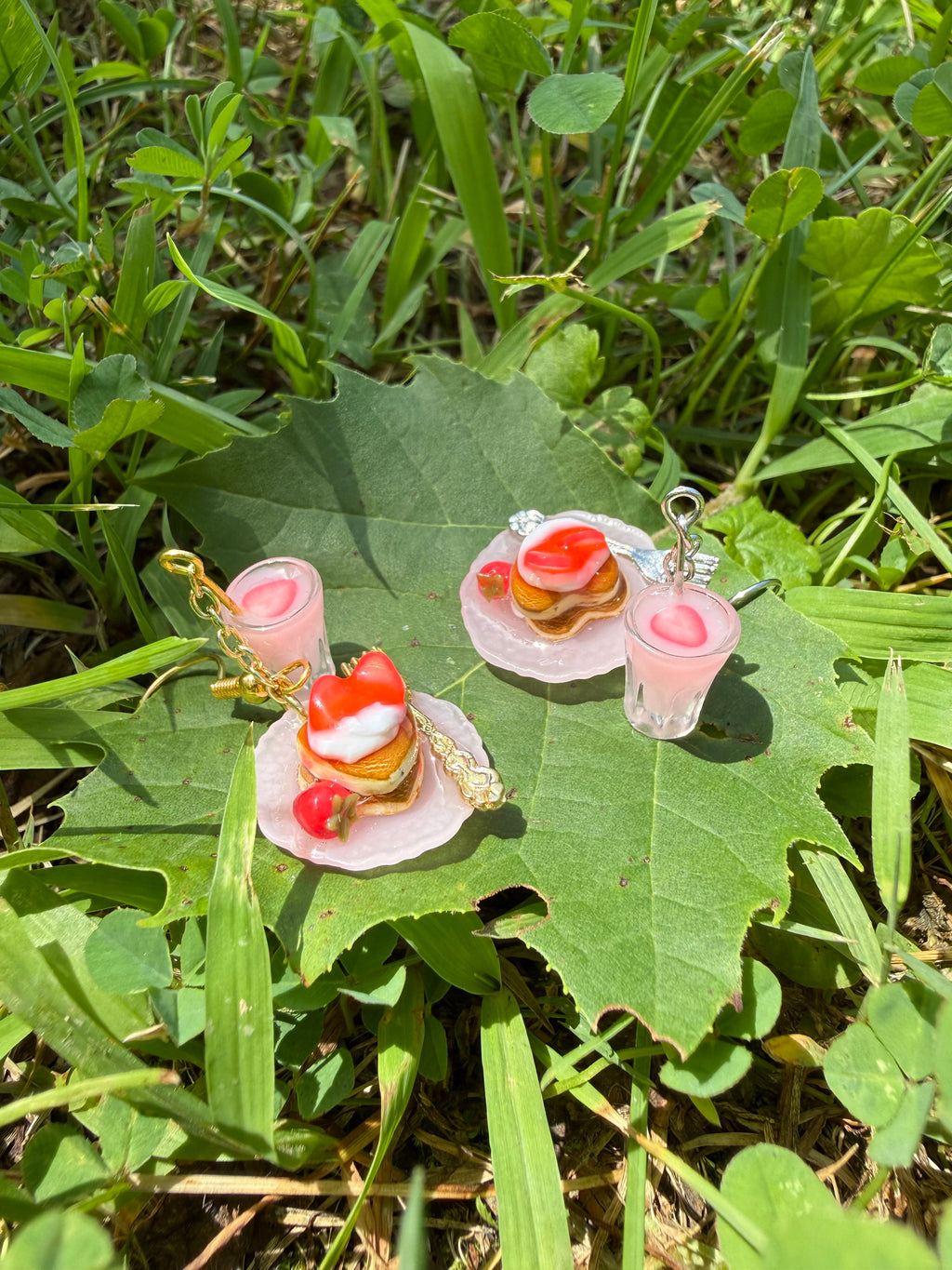 Strawberry Pancakes & Milk Earrings