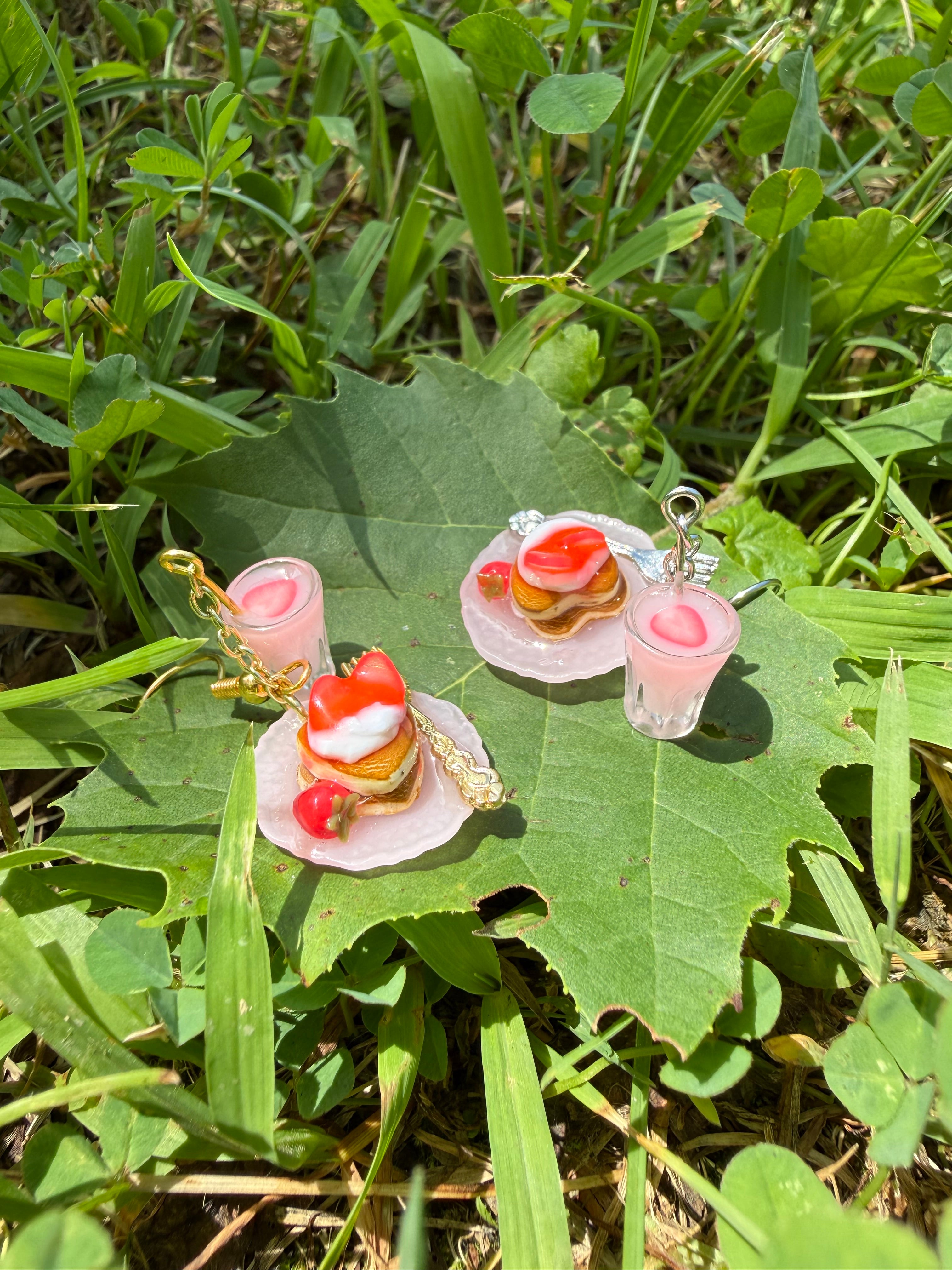 Strawberry Pancakes & Milk Earrings