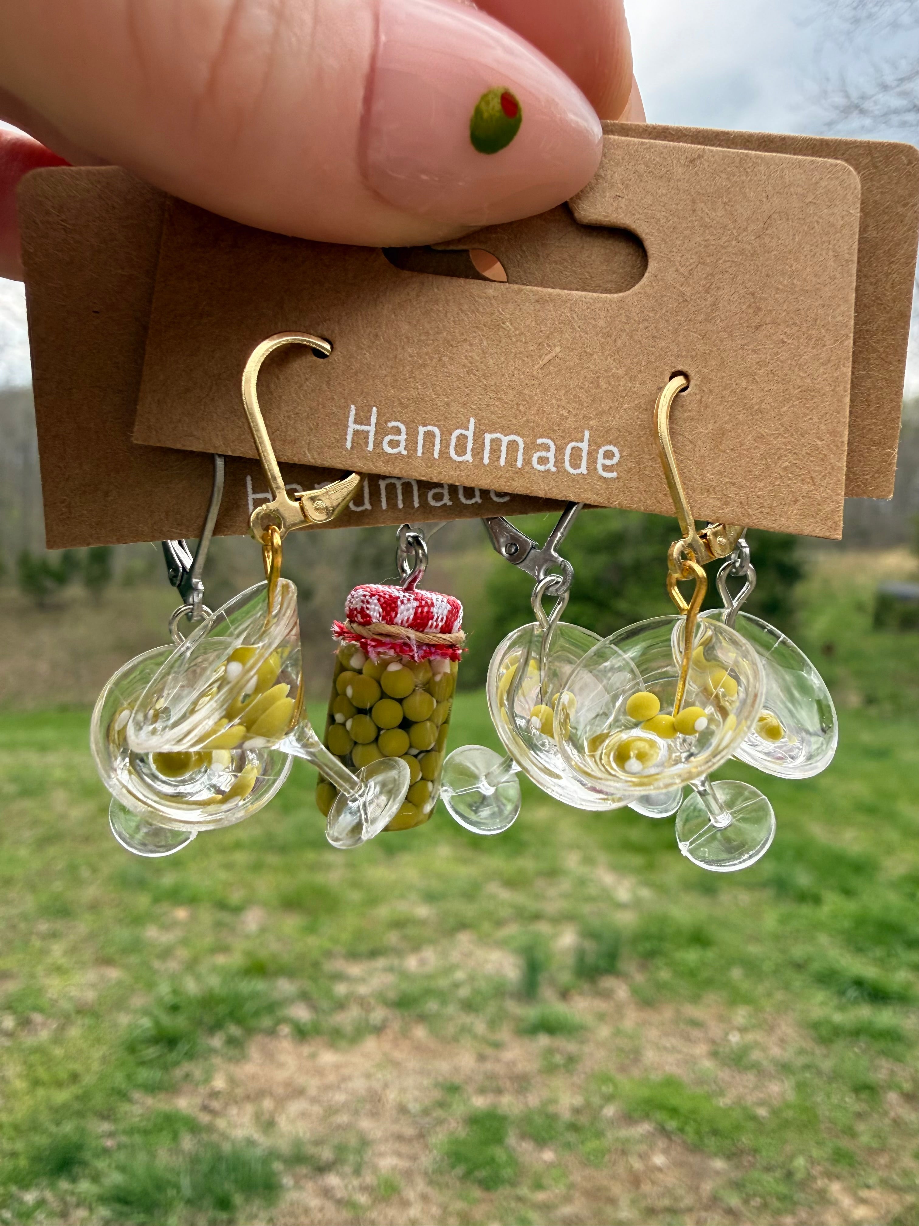 Bleu Cheese Dirty Martini Earrings