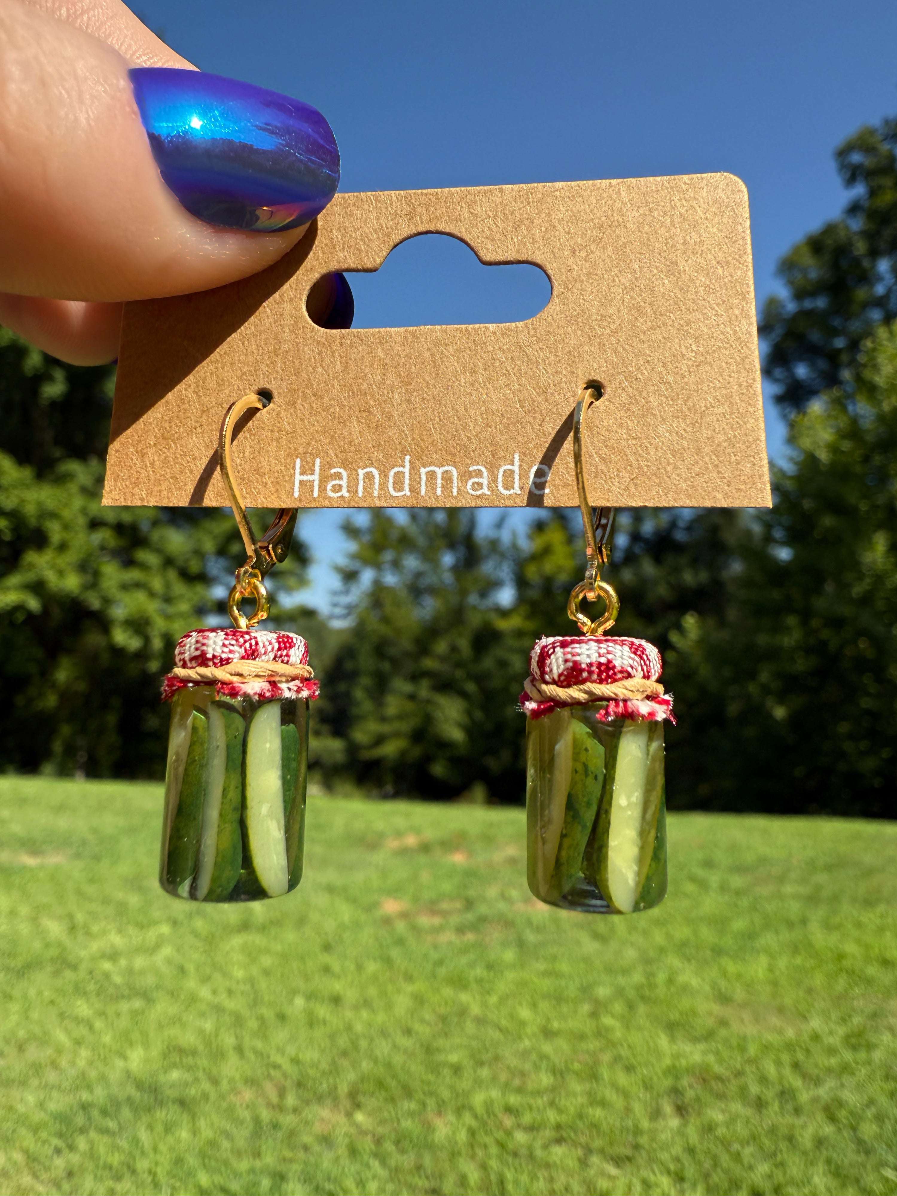 Pickle Spears Jar Earrings