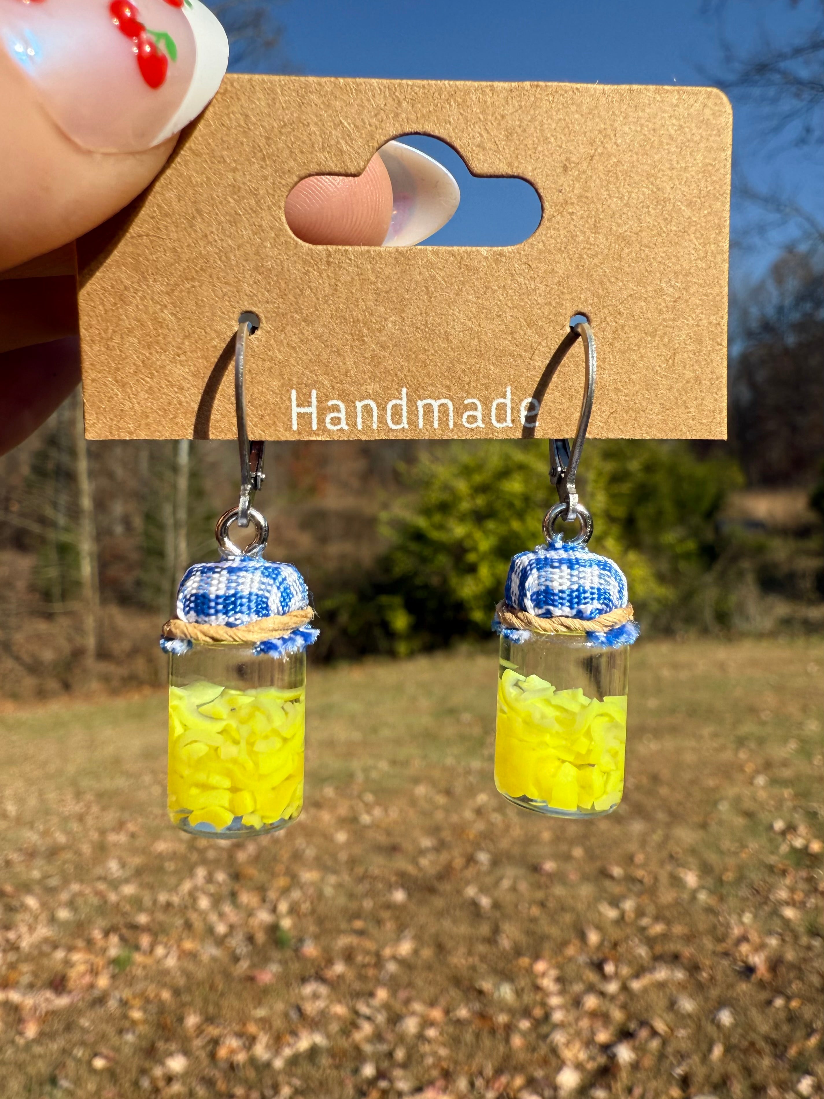 Banana Pepper Slices Jar Earrings