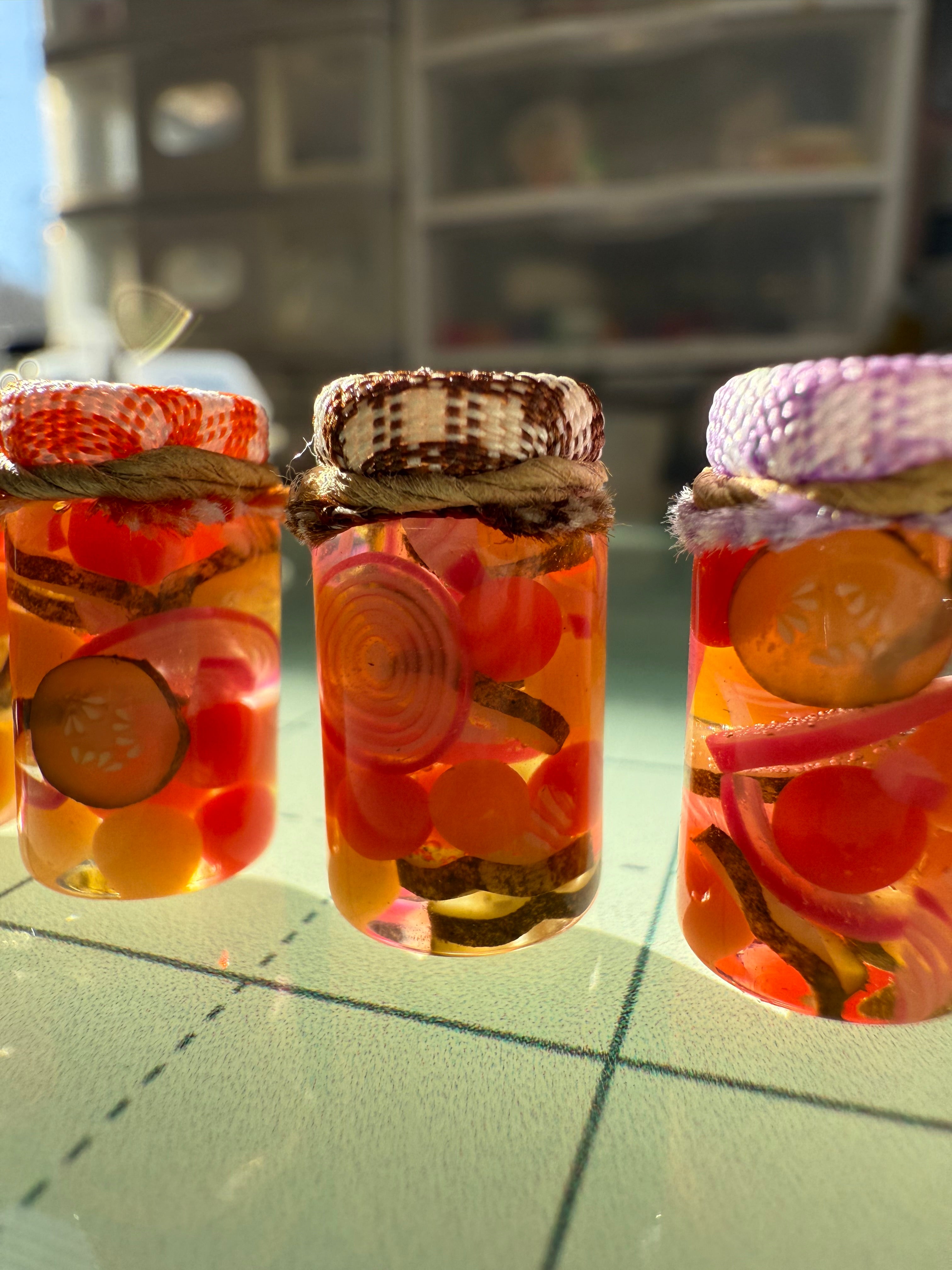 Pickled Summer Salad Jar Earrings