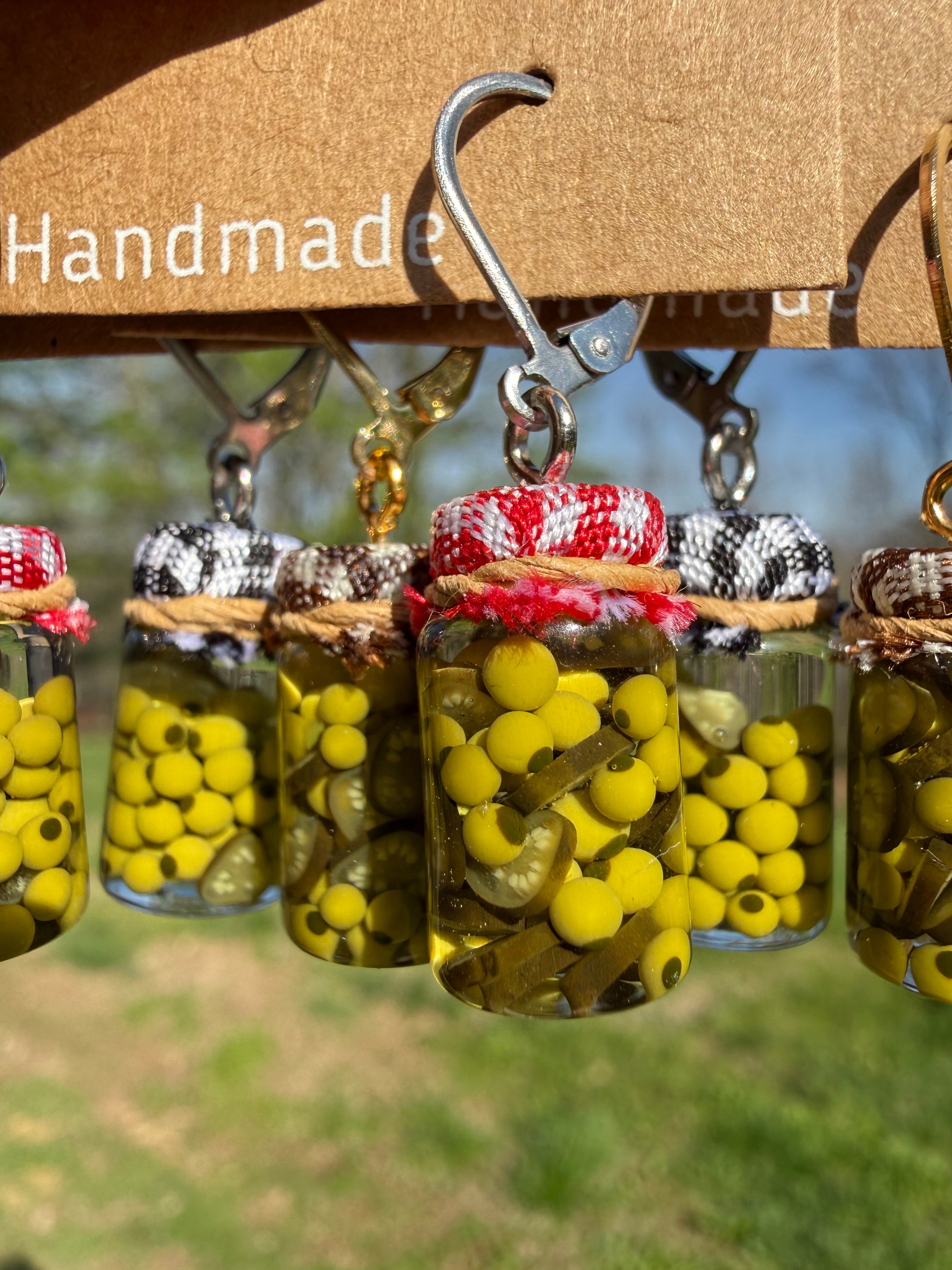 Stuffed Olives Jar Earrings