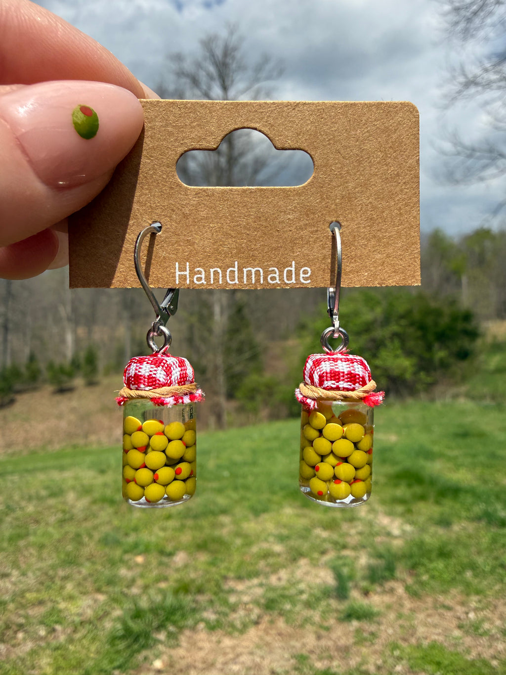Stuffed Olives Jar Earrings