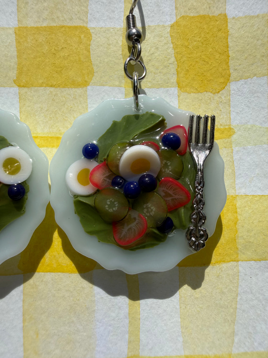 Strawberry Salad Plate Earrings