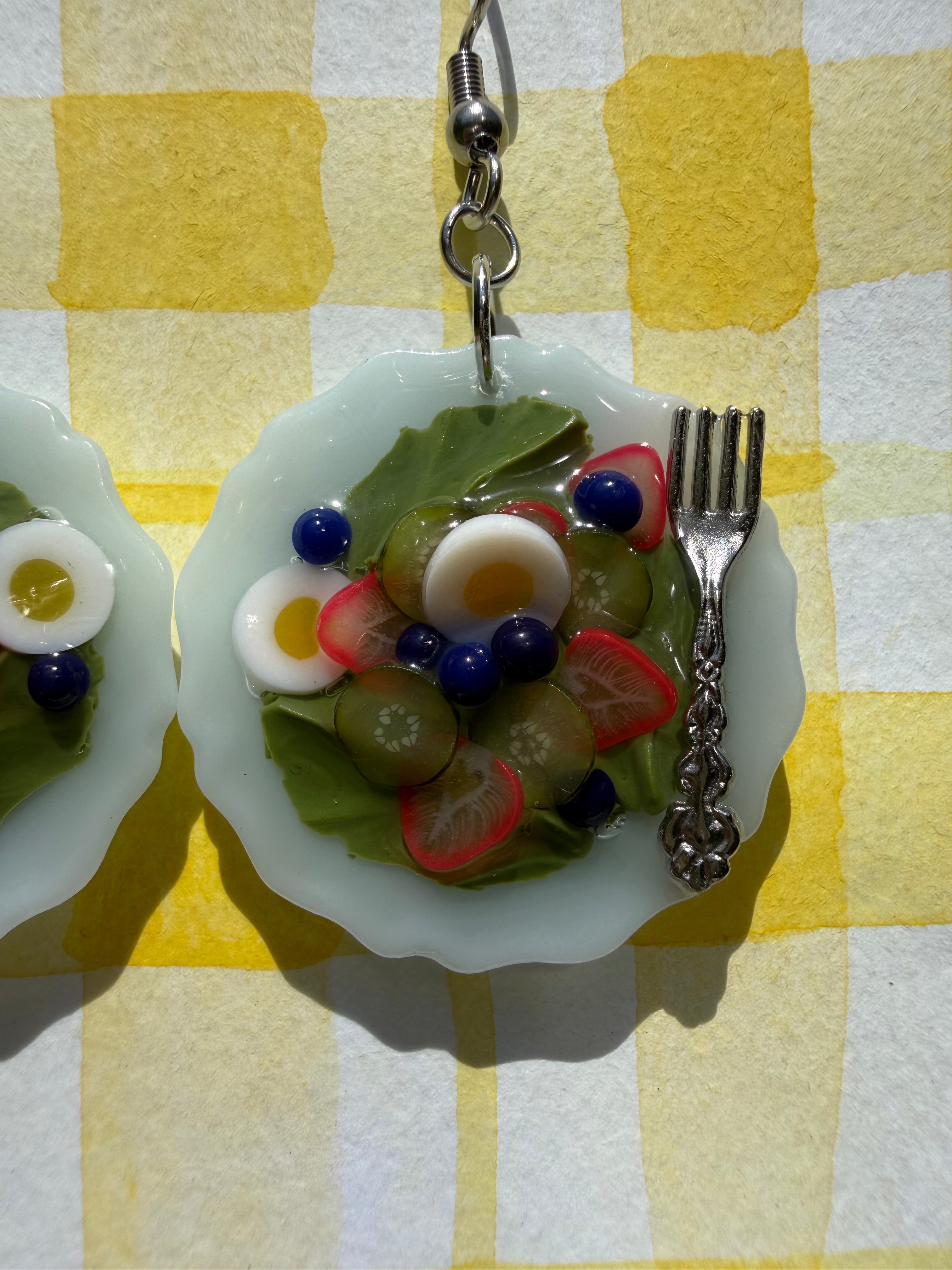 Strawberry Salad Plate Earrings
