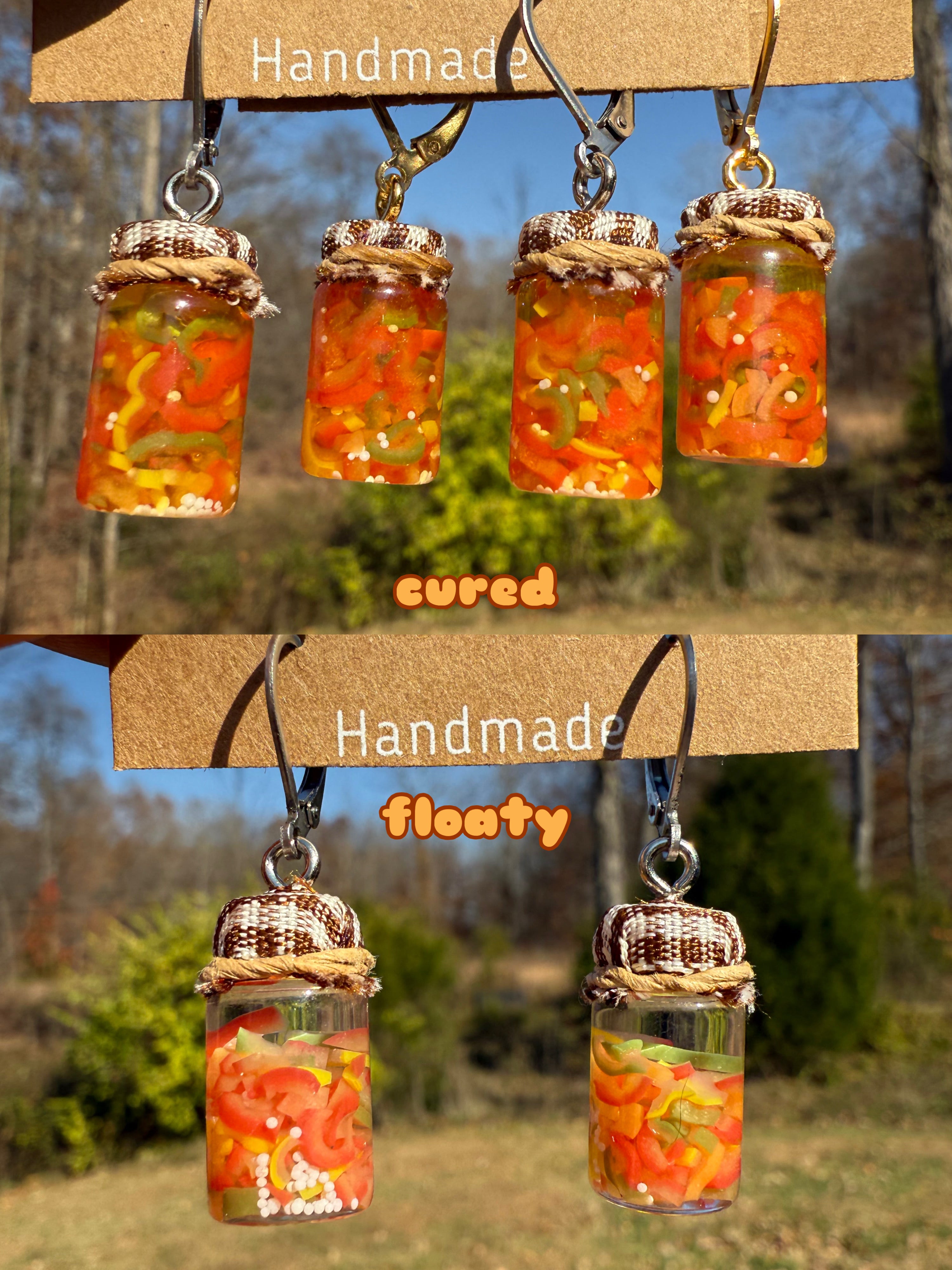 Bell Pepper Relish Jar Earrings