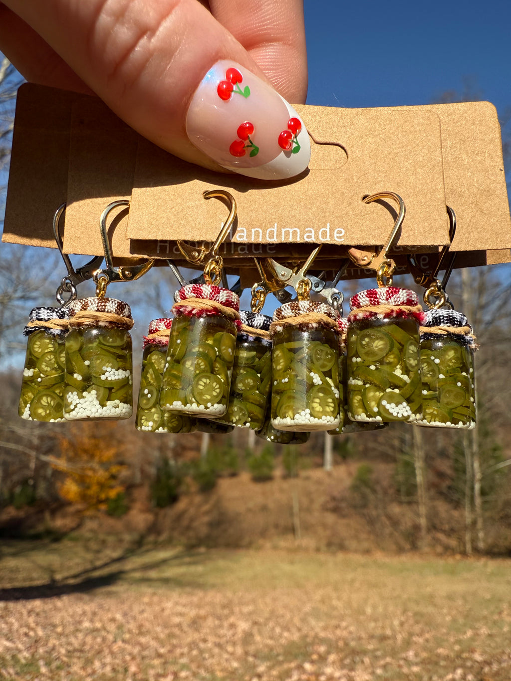 Pickled Jalapeño Pepper Slices Jar Earrings