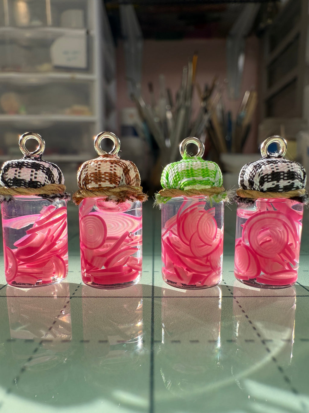 Pickled Red Onion Jar Earrings