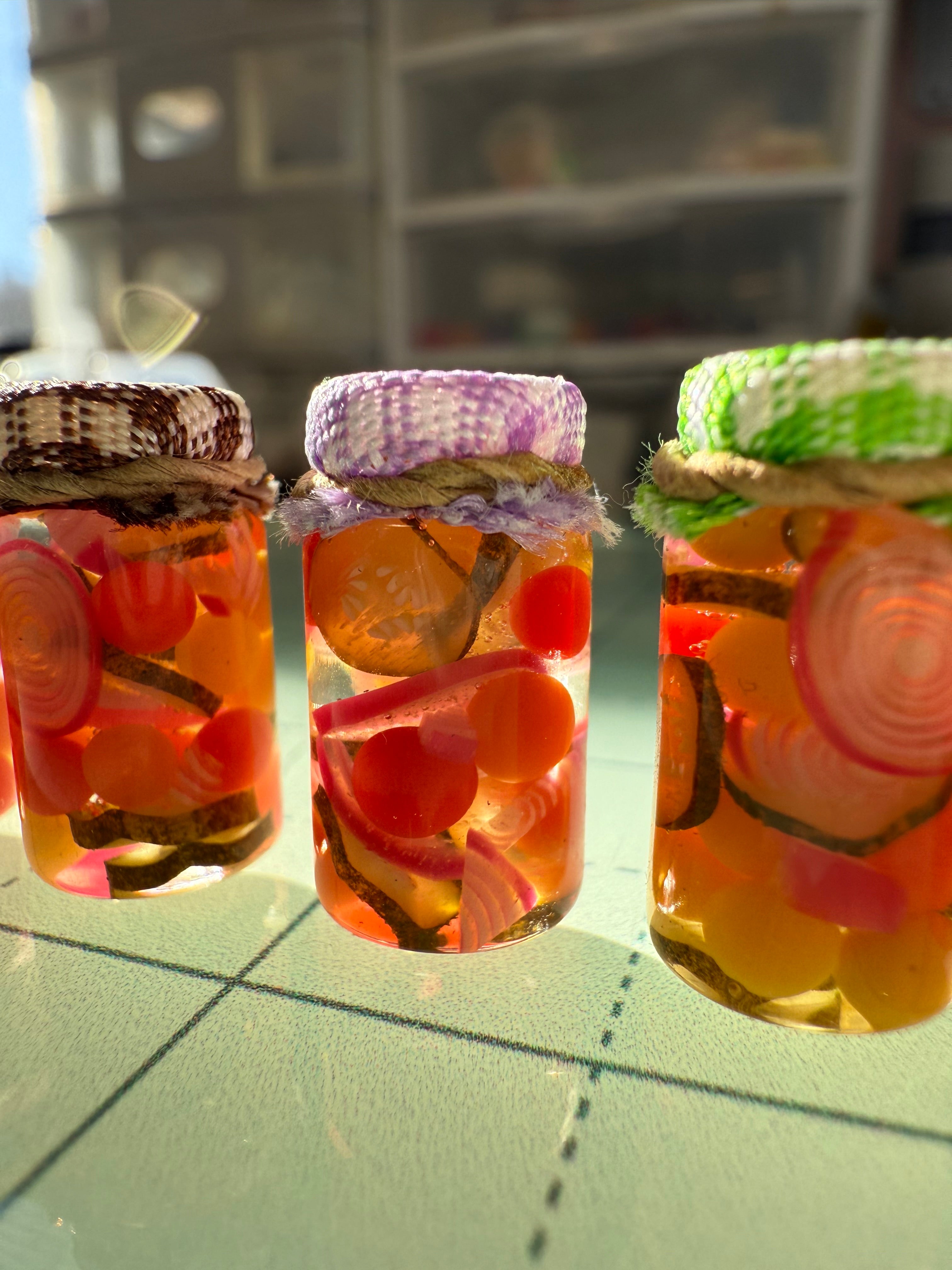 Pickled Summer Salad Jar Earrings