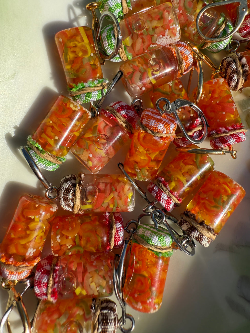 Bell Pepper Relish Jar Earrings