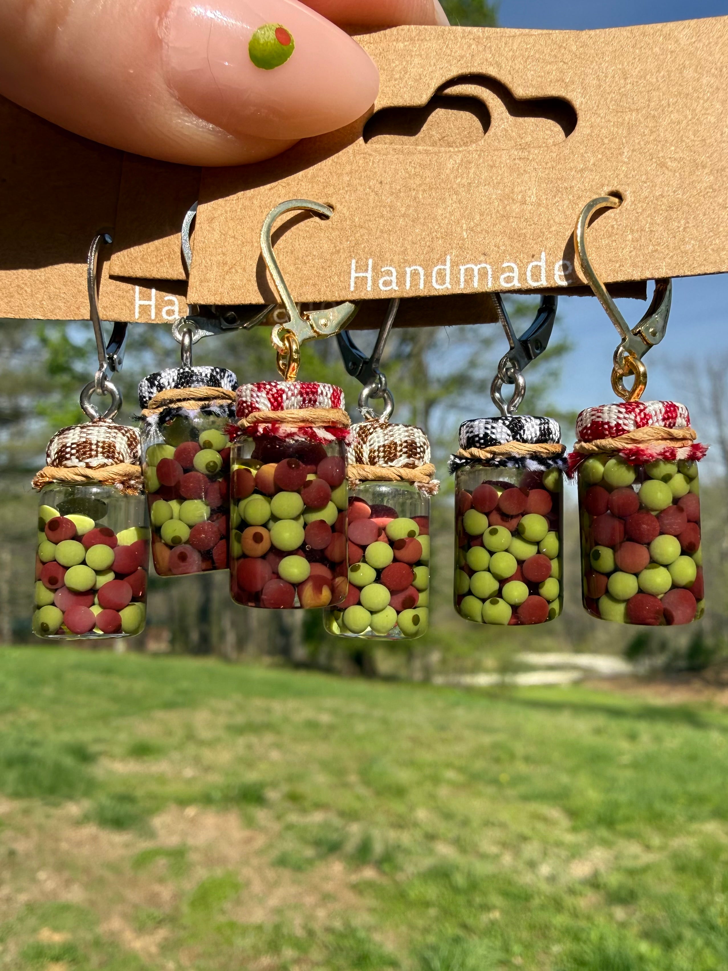 Mediterranean Mix Olive Jar Earrings