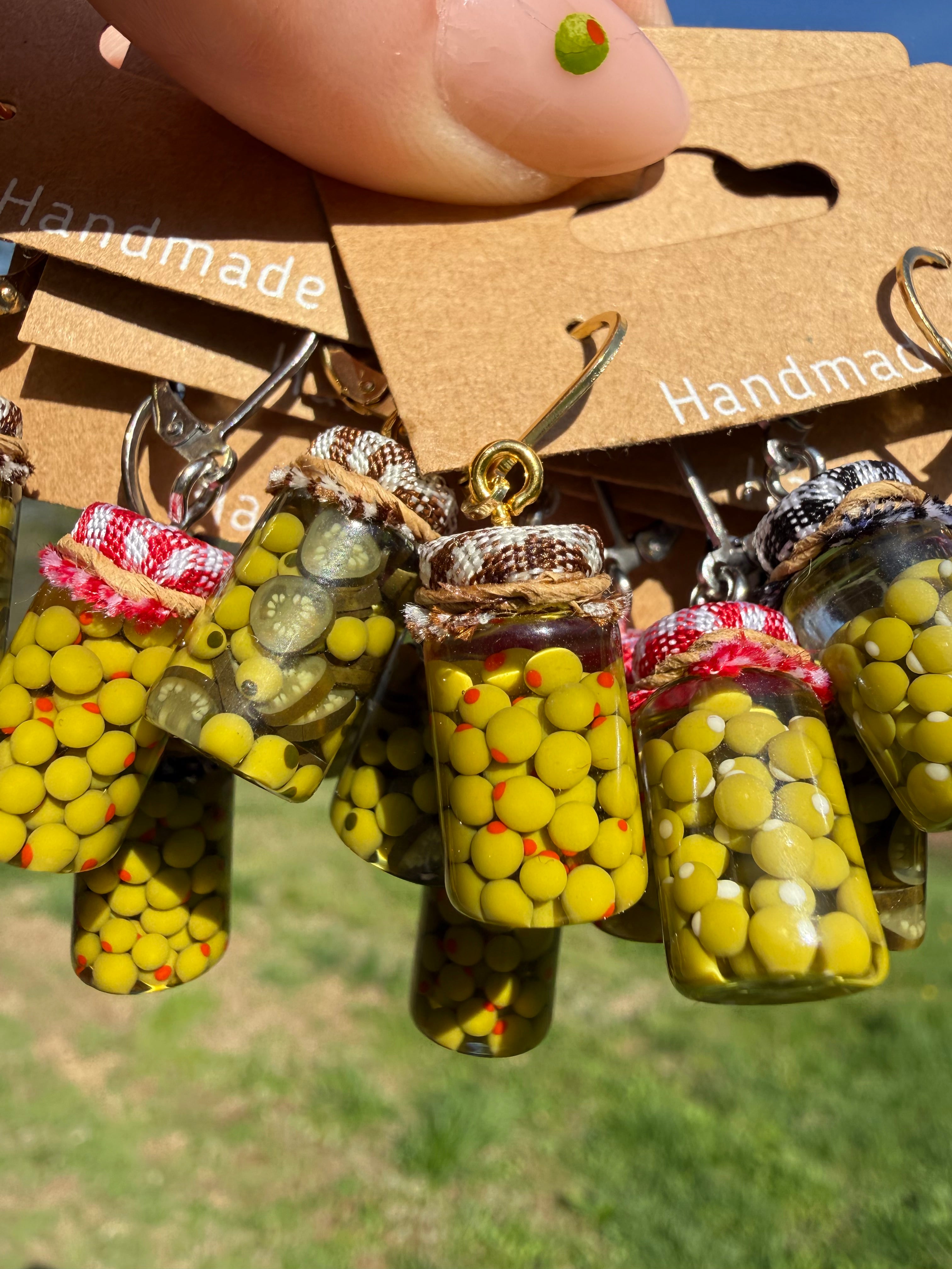 Stuffed Olives Jar Earrings