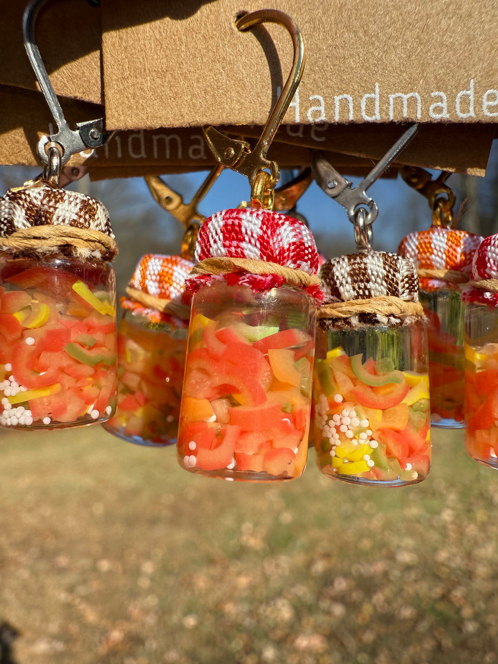 Bell Pepper Relish Jar Earrings