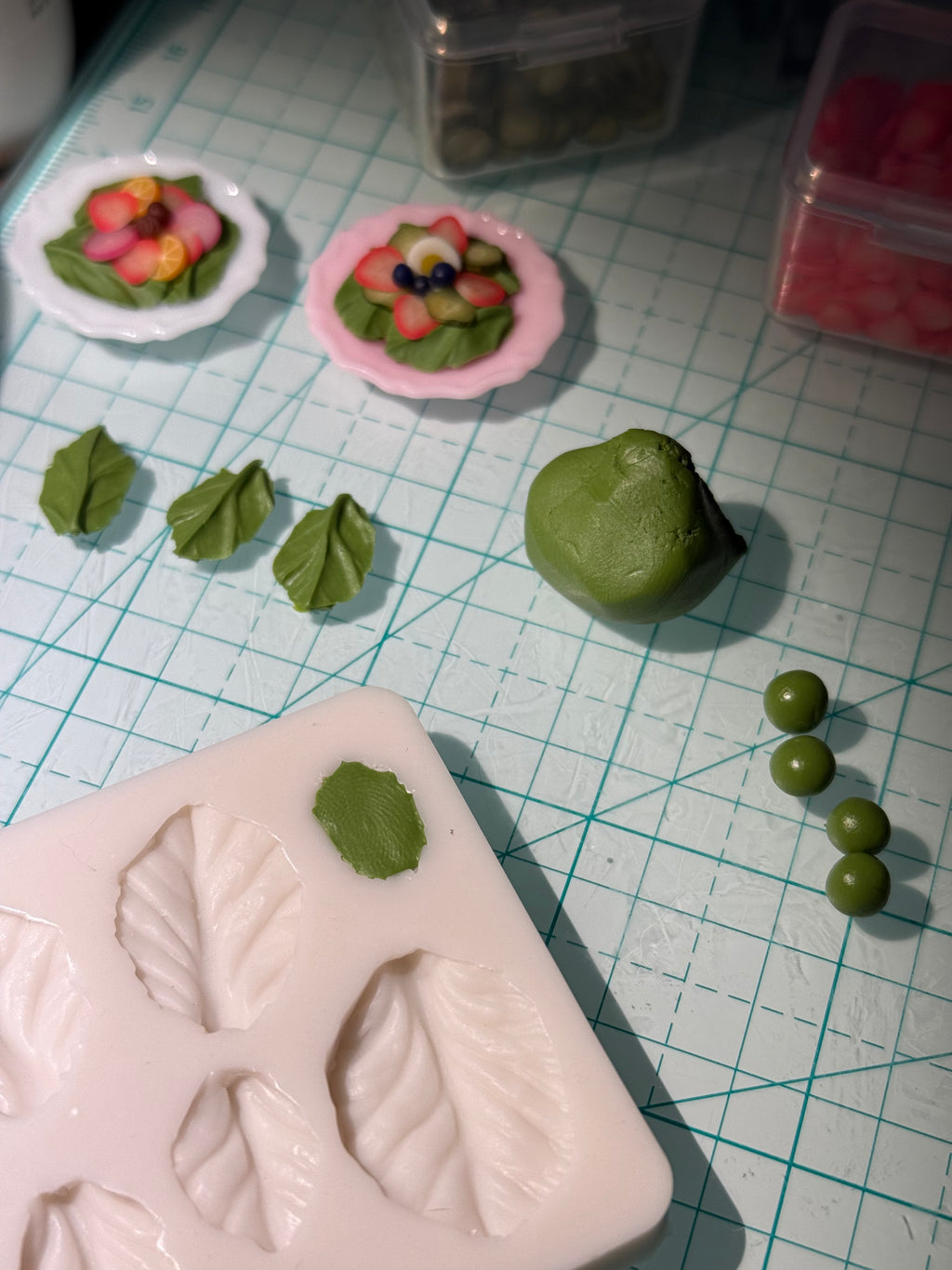 Strawberry Salad Plate Earrings