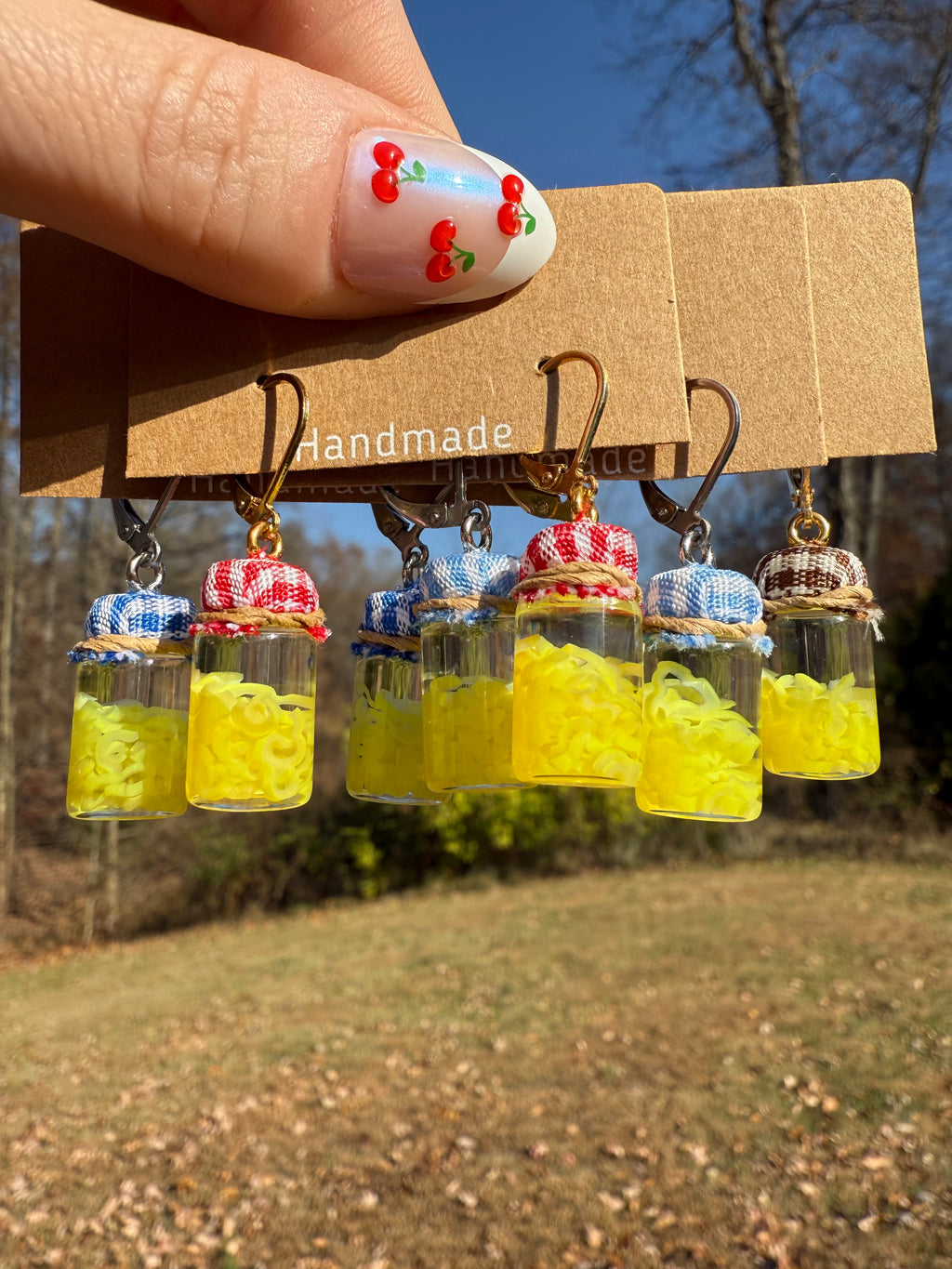 Banana Pepper Slices Jar Earrings