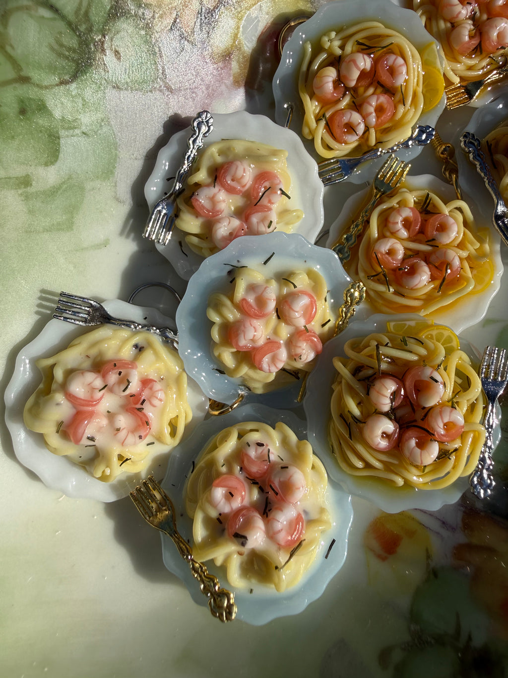 Shrimp Pasta Plate Earrings