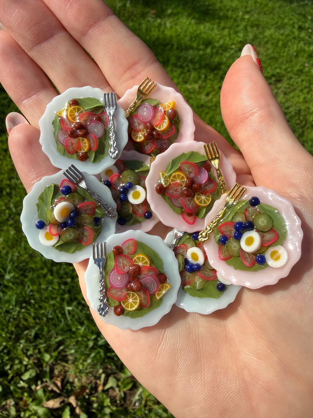 Strawberry Salad Plate Earrings