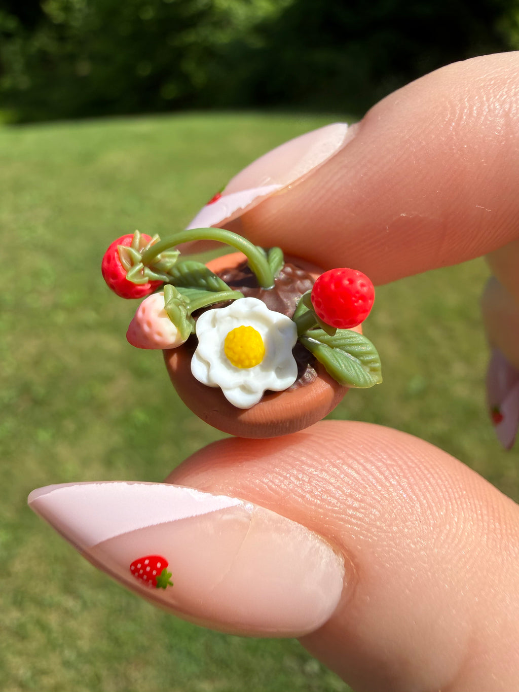 Potted Strawberry Plant Earrings