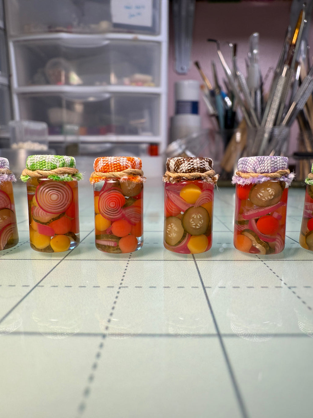 Pickled Summer Salad Jar Earrings