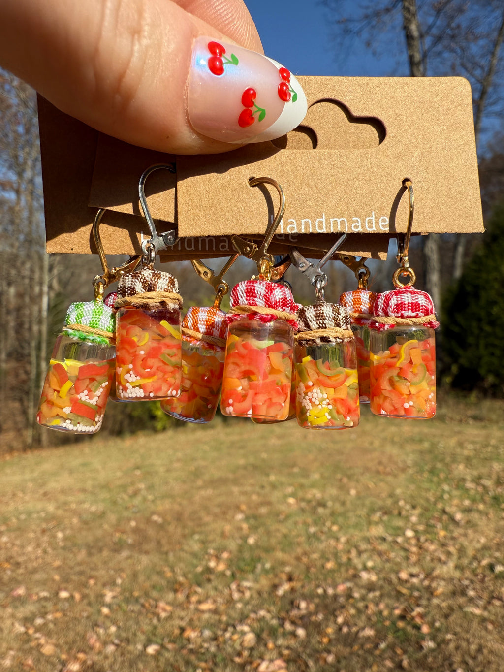 Bell Pepper Relish Jar Earrings