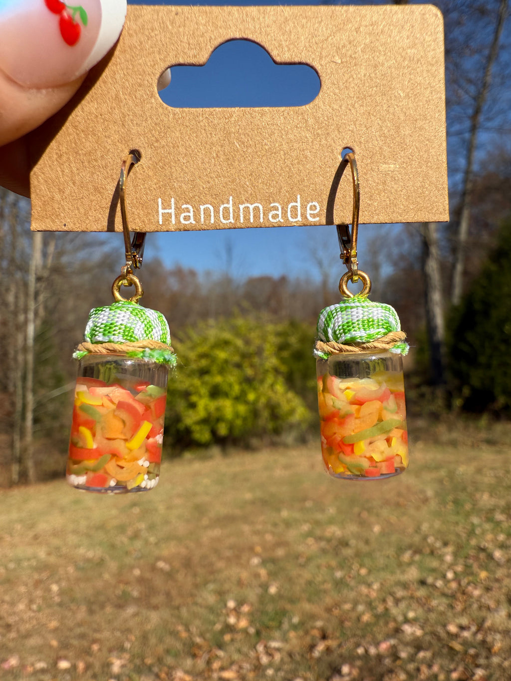 Bell Pepper Relish Jar Earrings