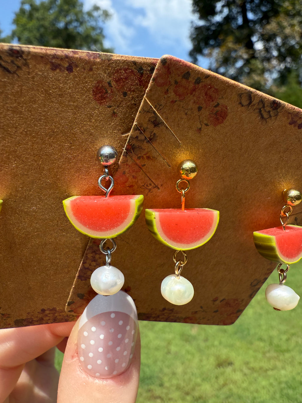Watermelon Slice Stud Earrings