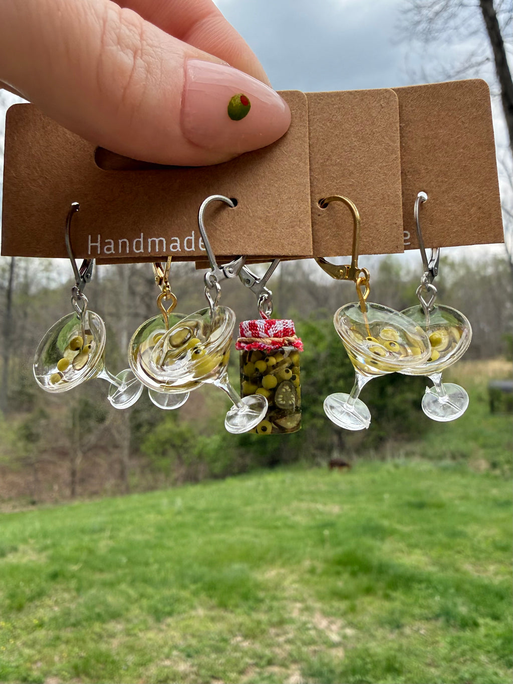 Spicy Dirty Martini Earrings