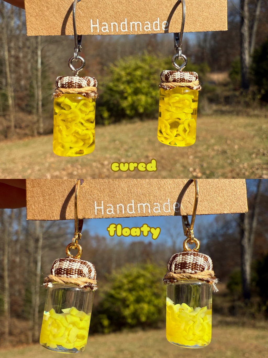 Banana Pepper Slices Jar Earrings