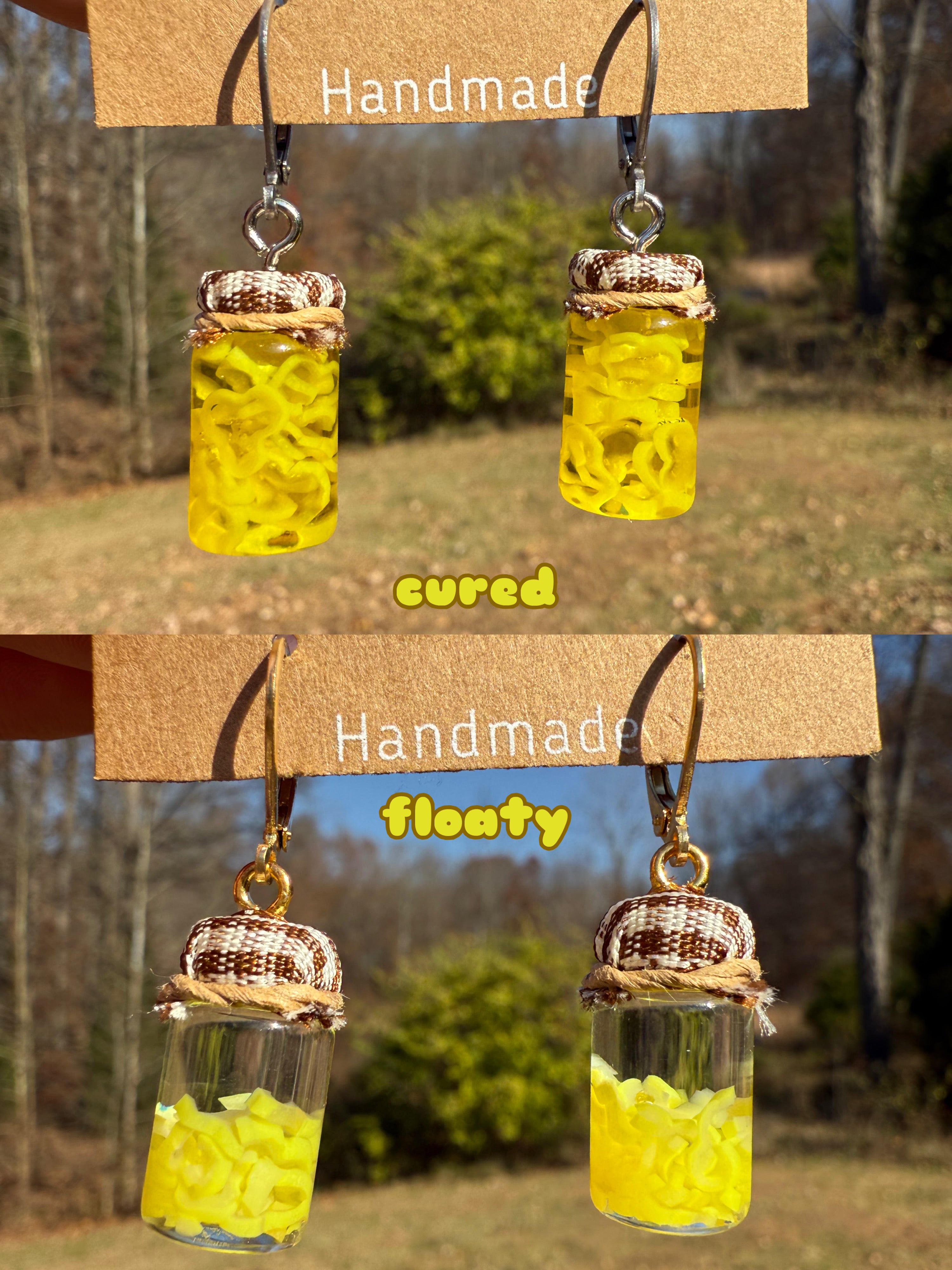 Banana Pepper Slices Jar Earrings