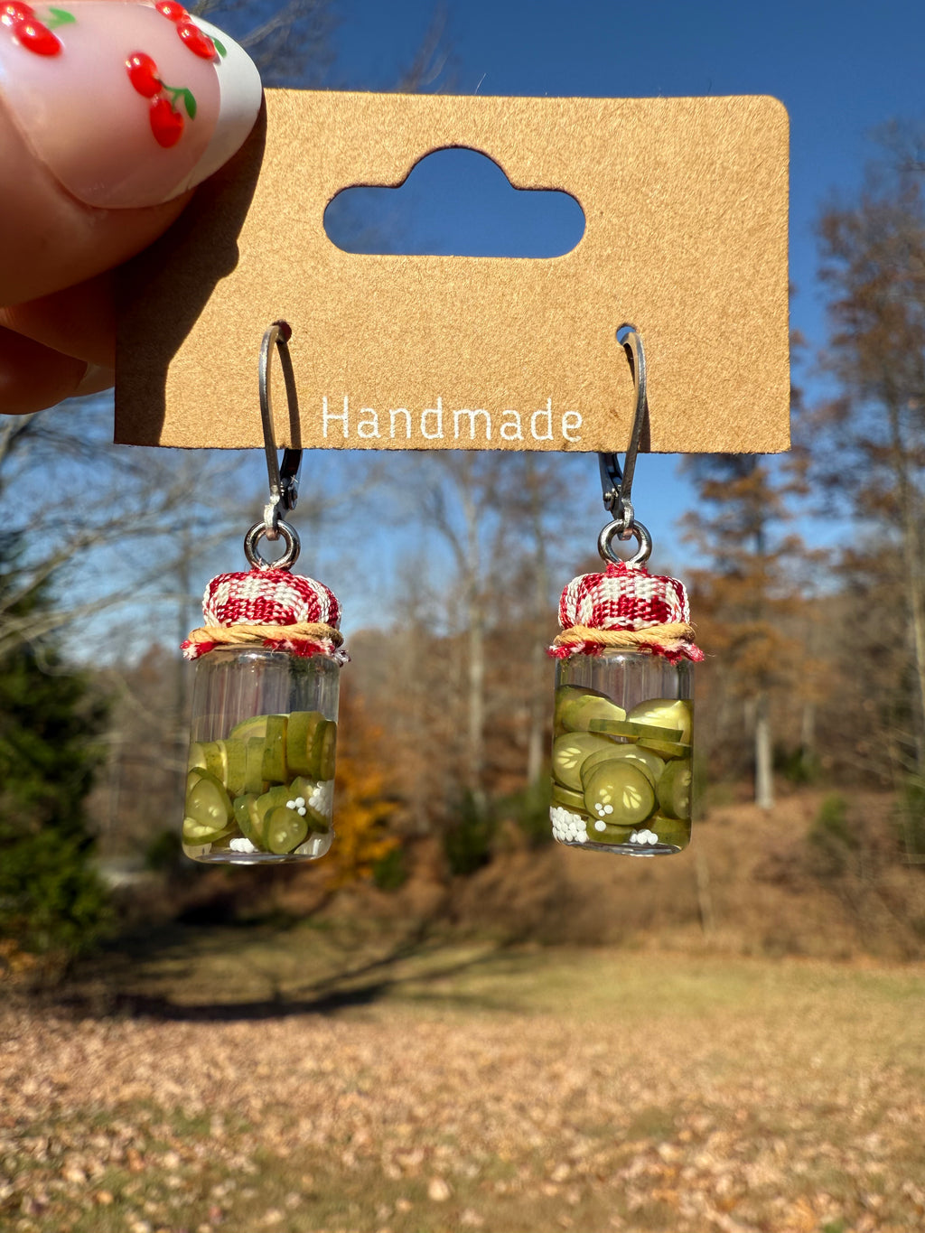 Pickled Jalapeño Pepper Slices Jar Earrings