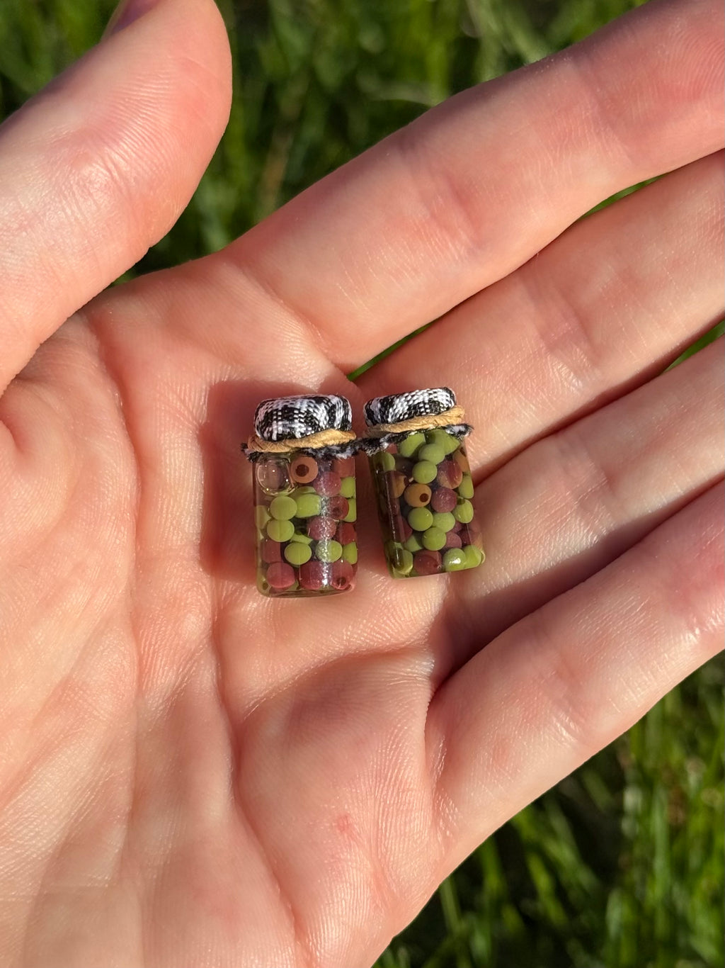 Mediterranean Mix Olive Jar Earrings