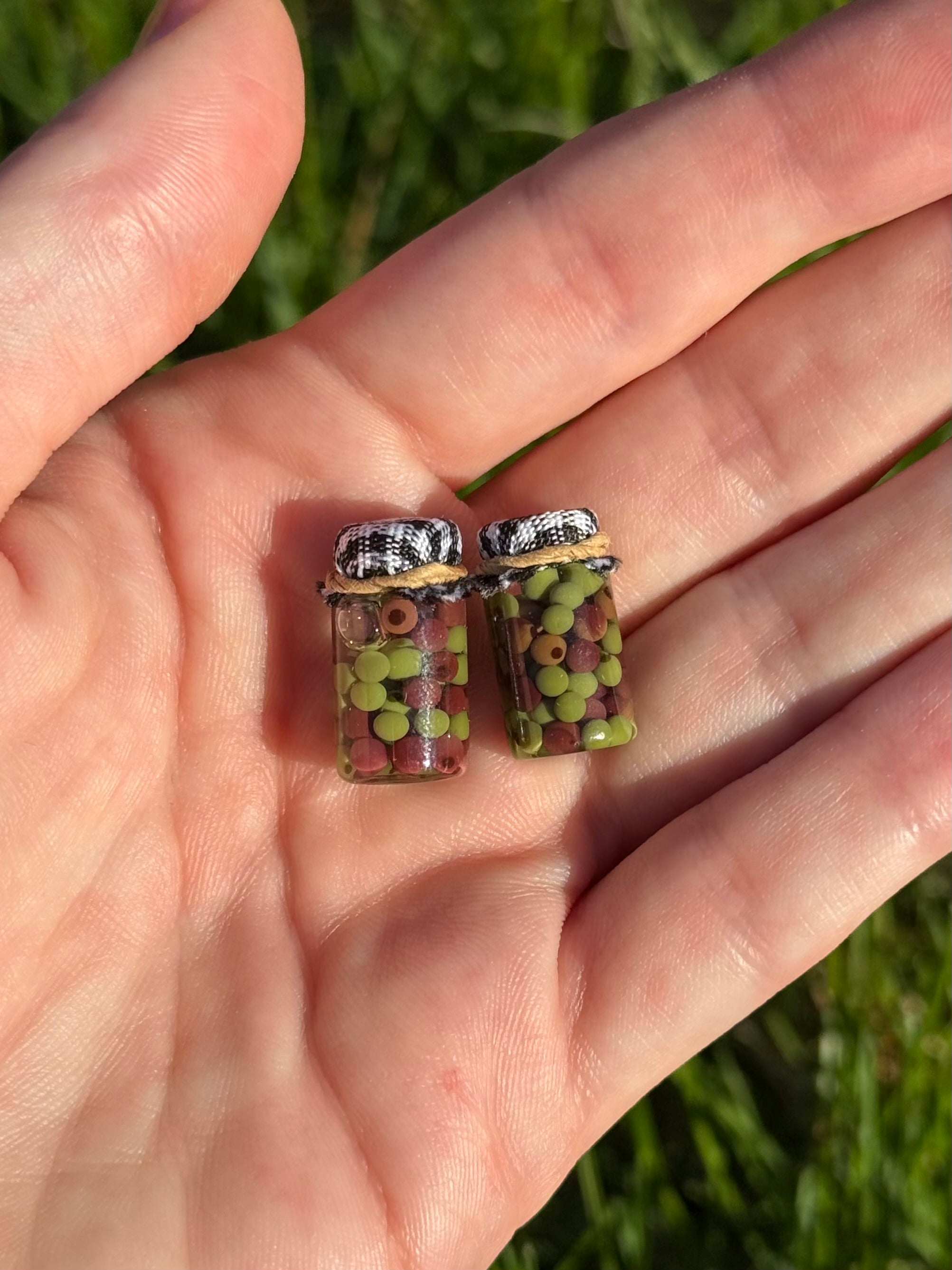 Mediterranean Mix Olive Jar Earrings