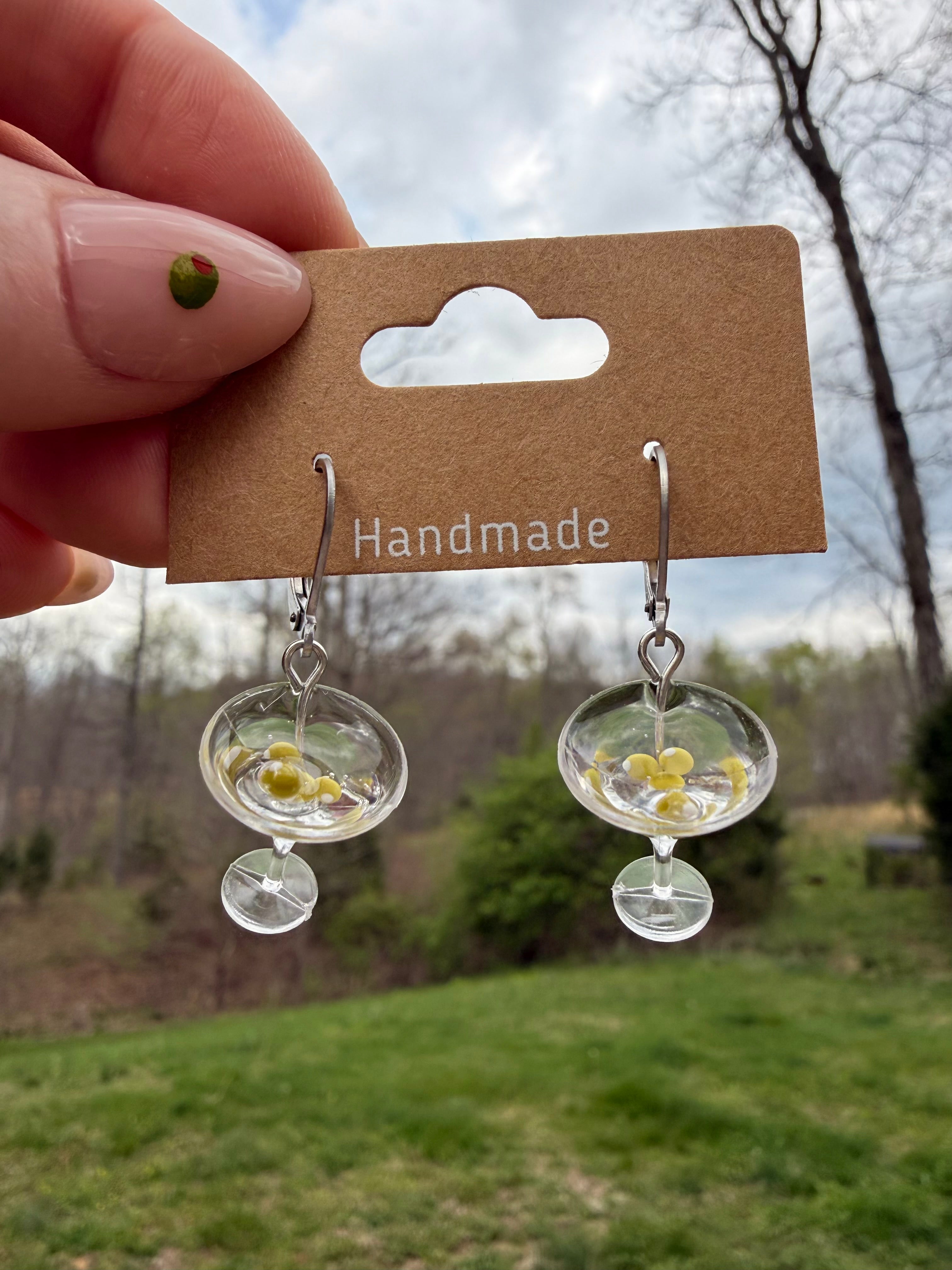 Bleu Cheese Dirty Martini Earrings