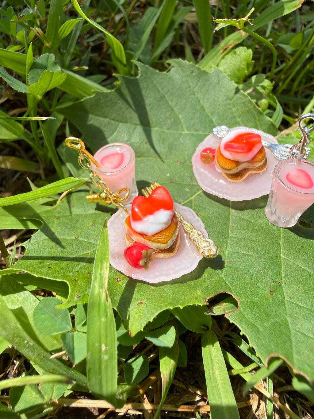 Strawberry Pancakes & Milk Earrings