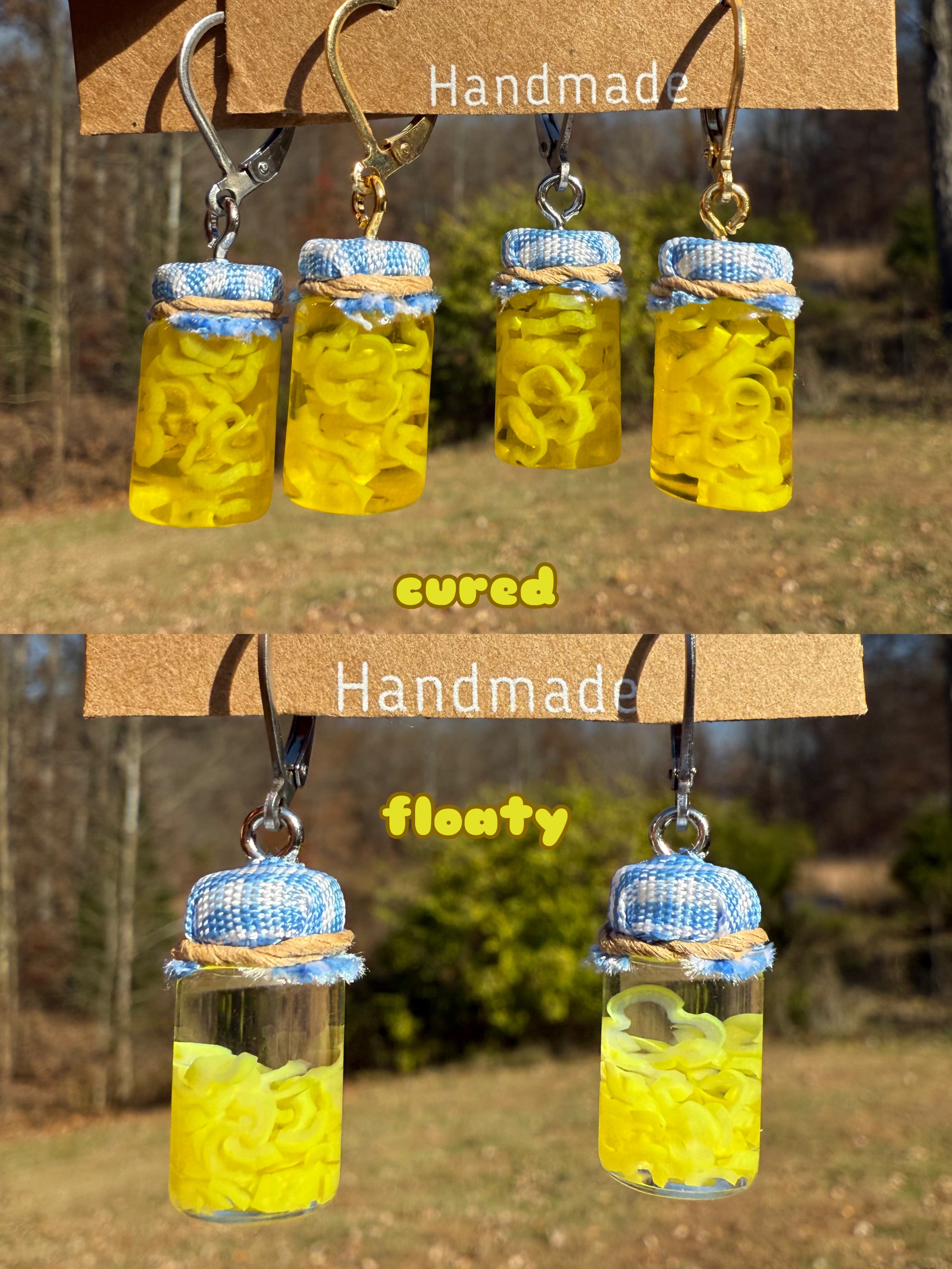 Banana Pepper Slices Jar Earrings