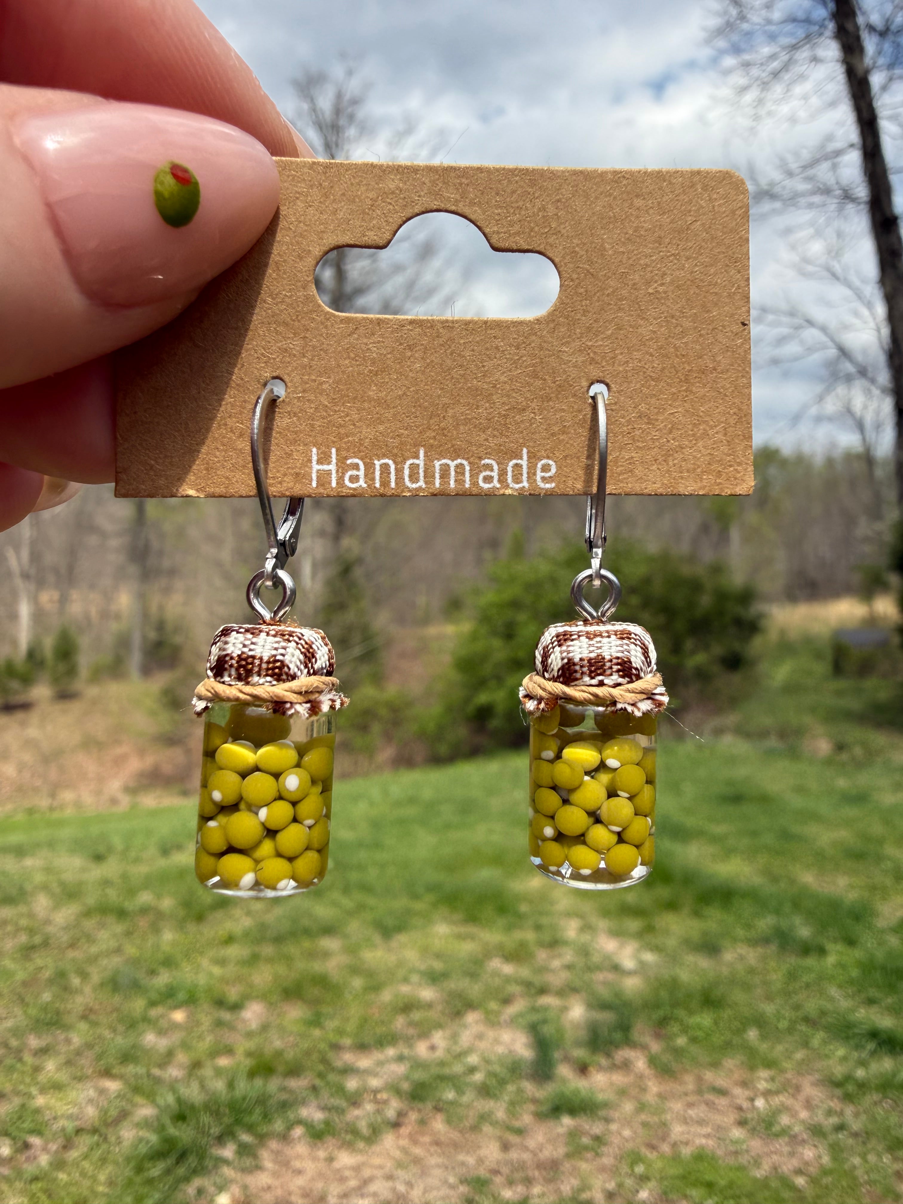 Stuffed Olives Jar Earrings