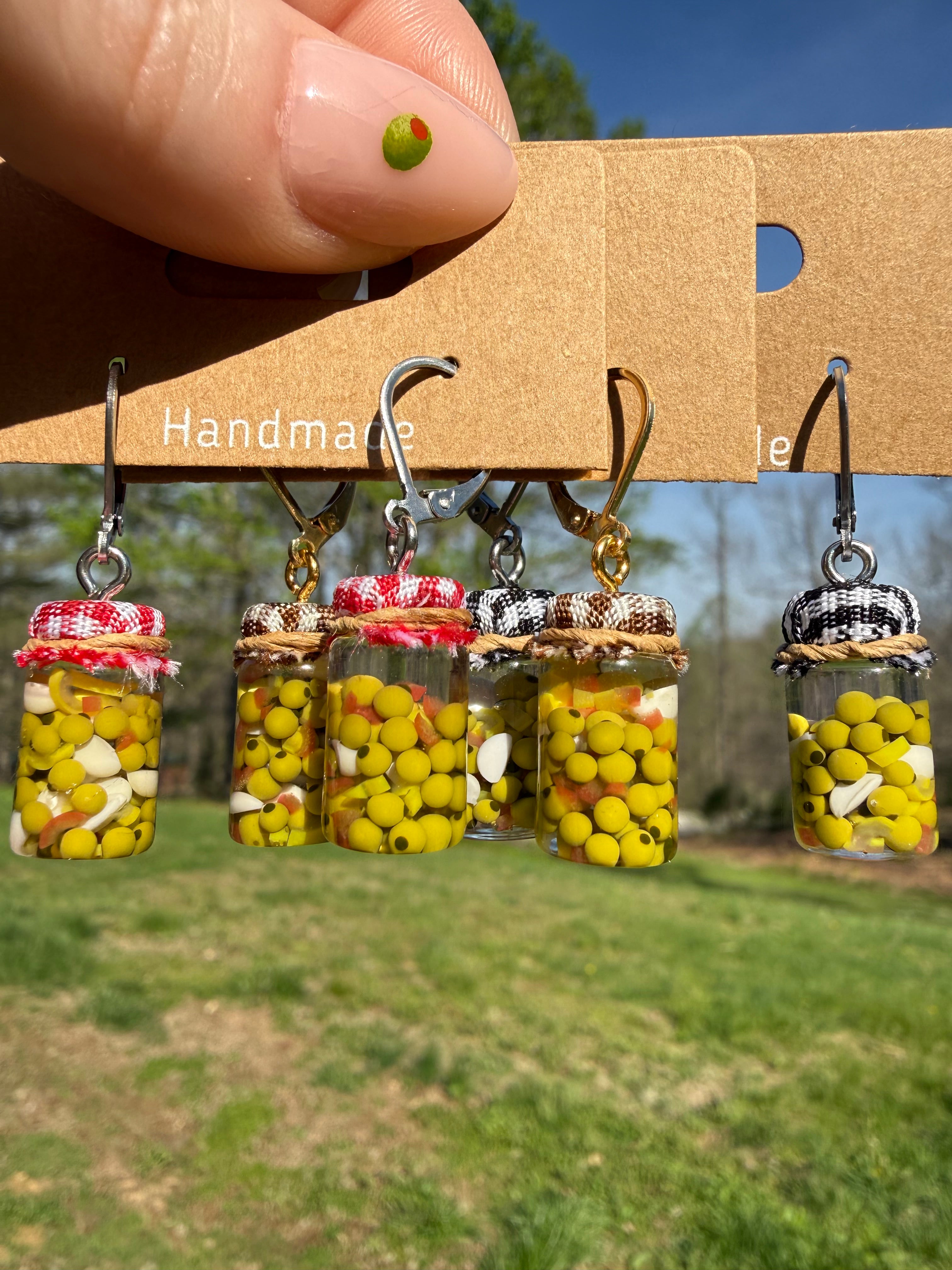 Olive Antipasto Jar Earrings