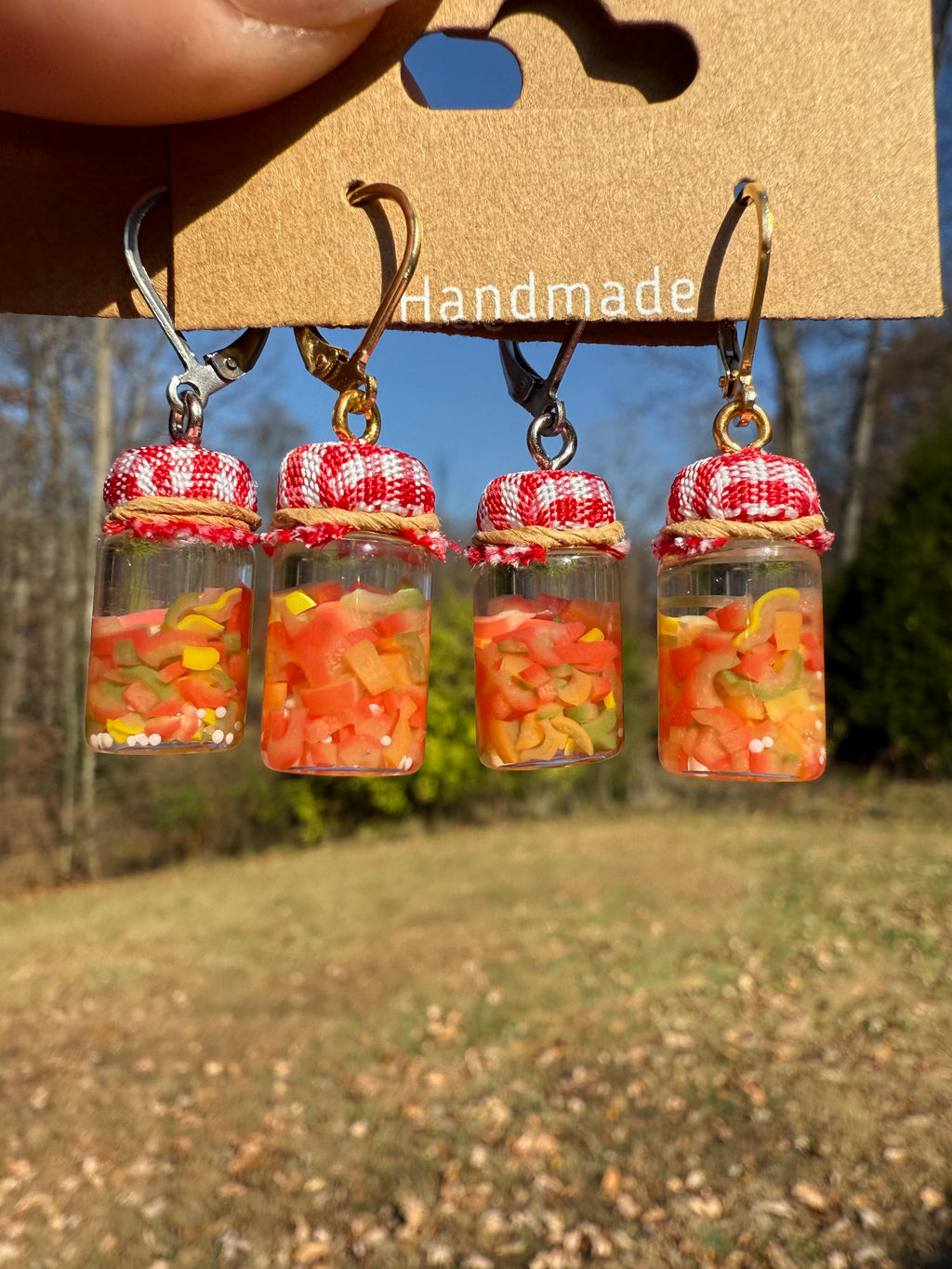 Bell Pepper Relish Jar Earrings