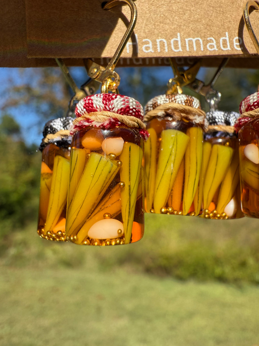 Pickled Okra Jar Earrings