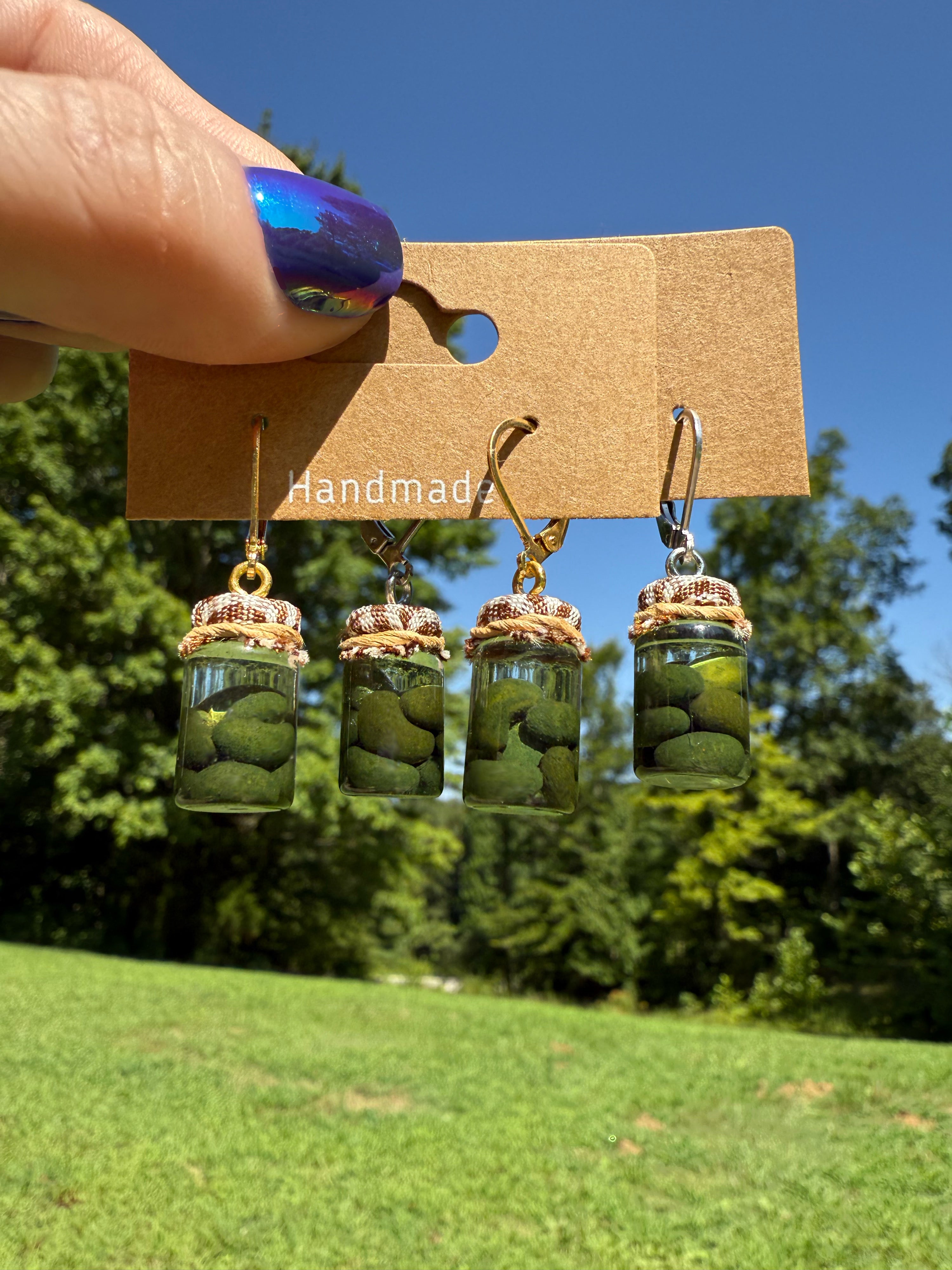 Gherkins Pickles Jar Earrings