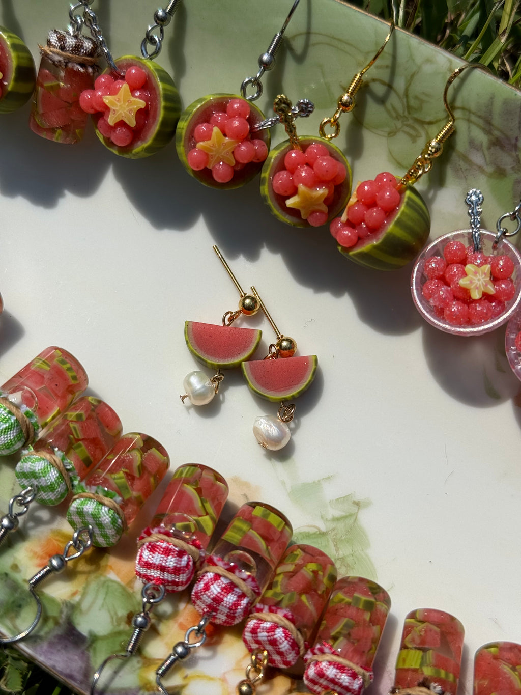 Watermelon Slice Stud Earrings