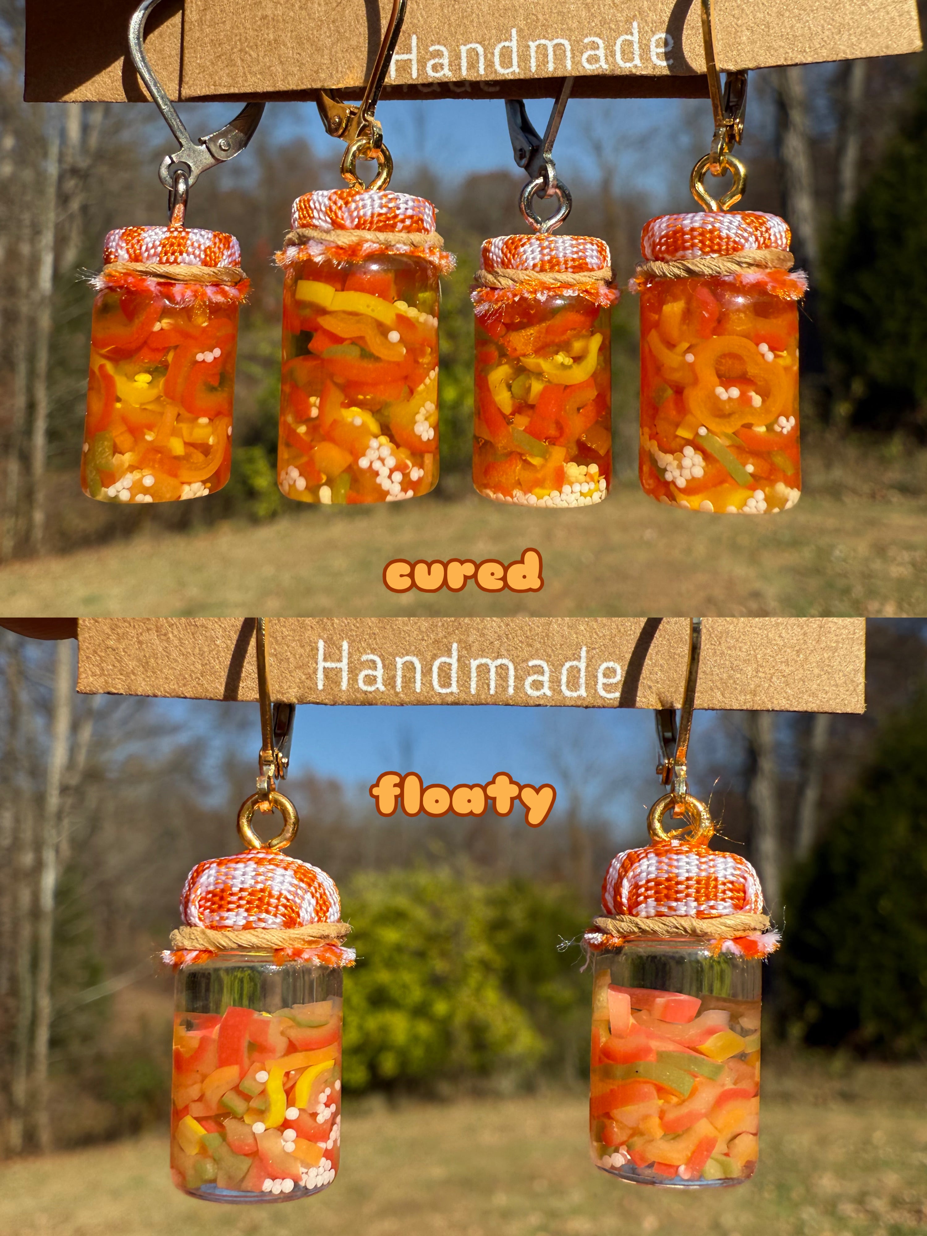 Bell Pepper Relish Jar Earrings