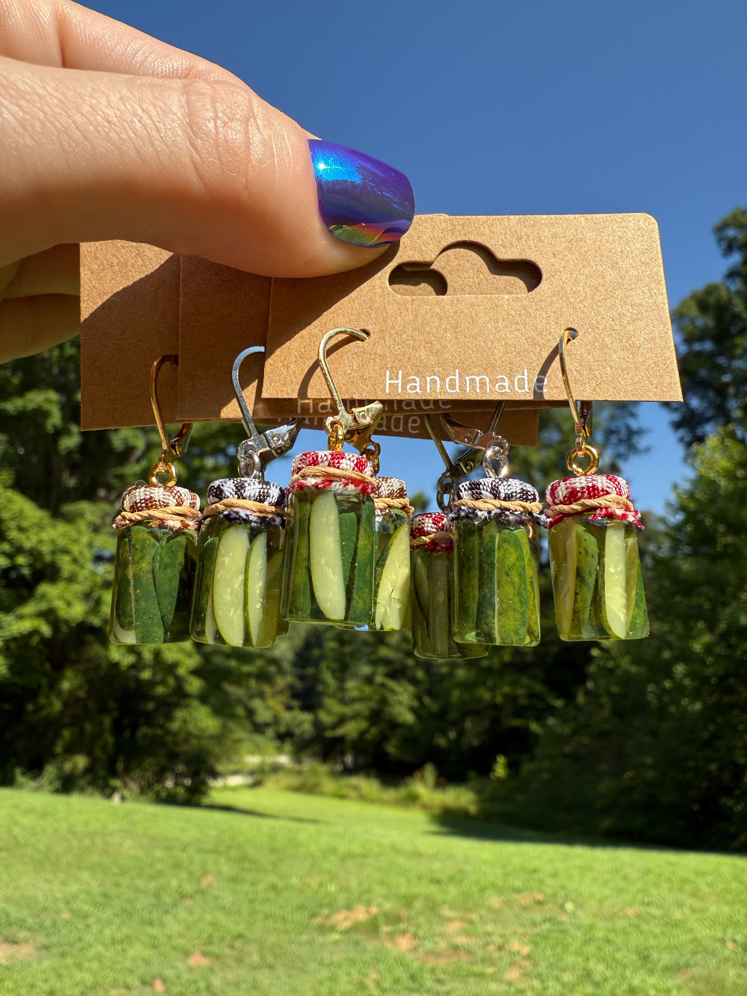 Pickle Spears Jar Earrings