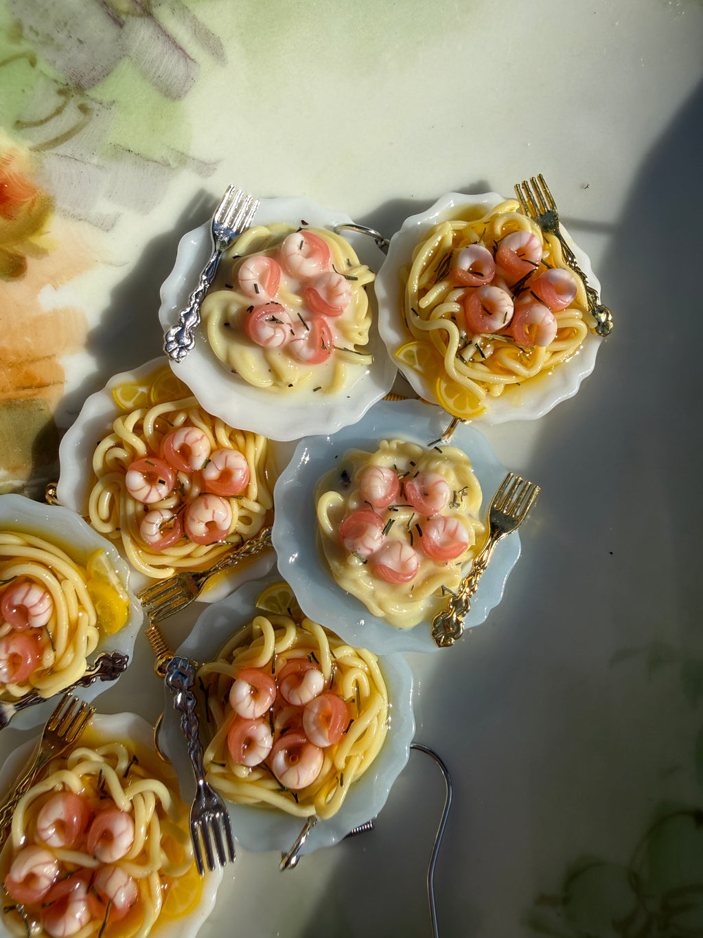 Shrimp Pasta Plate Earrings