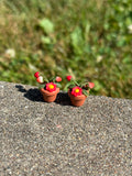 Potted Strawberry Plant Earrings